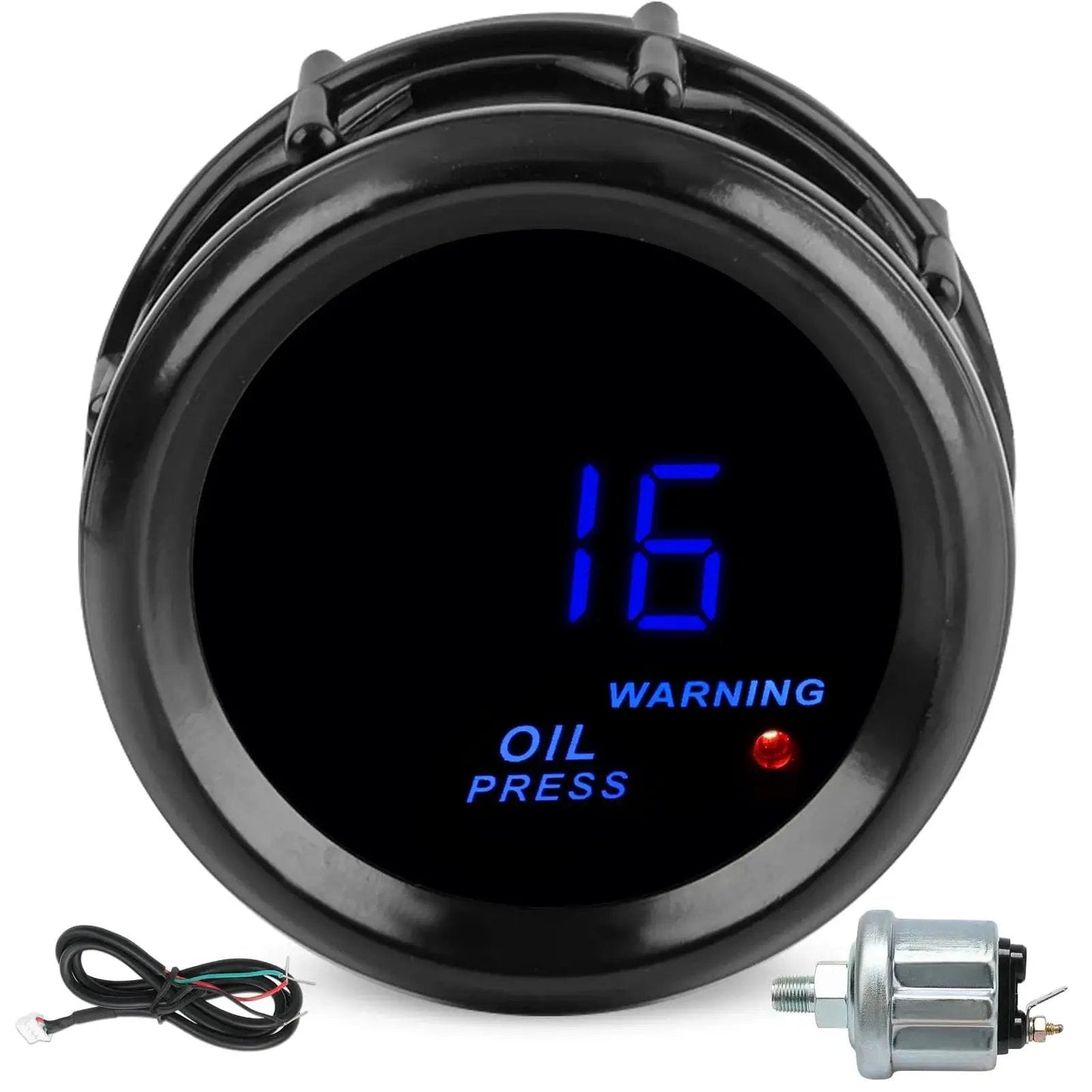 2 Inch Oil Pressure Gauge Kit 0 To 150 PSI For Boats Cars Trucks And Marine Vehicles 12V DC 52mm Dial Night Safety Display