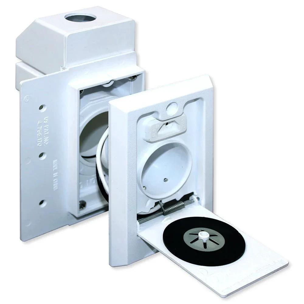 Central Vacuum Direct Connect Electrified Inlet White CI358W Compatible UL Listed CSA Approved Molded In Rigid PVC Durable Inlet