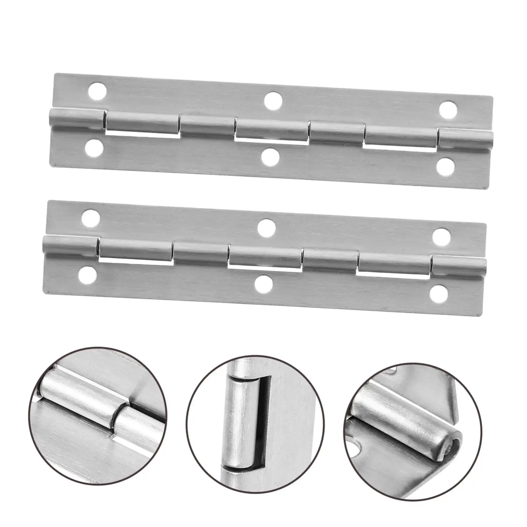 Stainless Steel Beefy Heavy Duty Piano Hinges Set Of 2 Continuous Hinge For Cabinets Doors And Boats 6 Inch Length