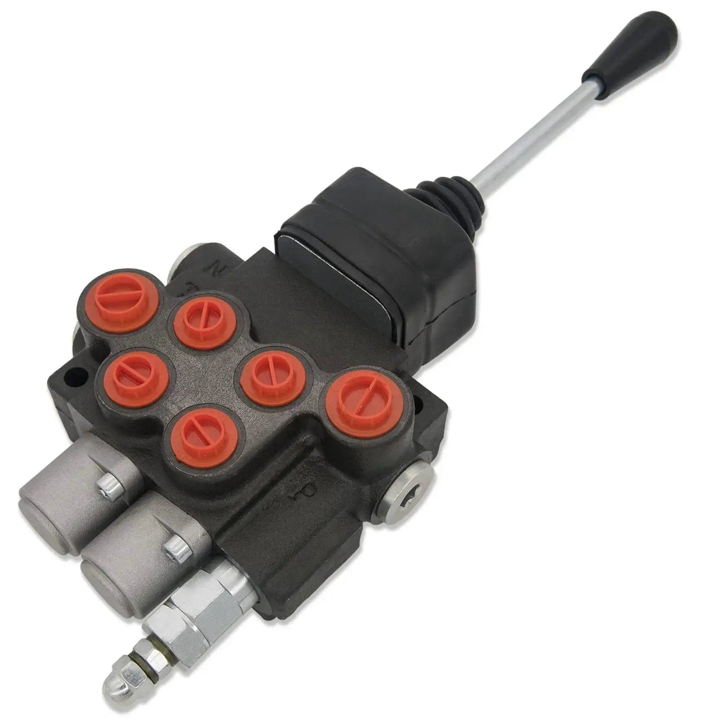Hardworking Two Spool Hydraulic Directional Control Valve With 11 GPM Joystick for small tractors, cast iron, BSPP ports.
