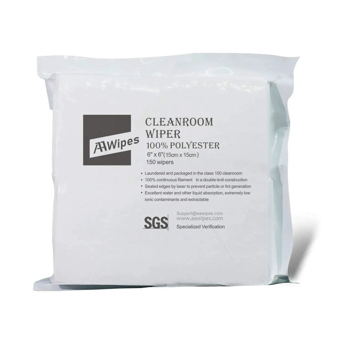Ultra Soft Cleanroom Cloth Wipes 6x6 Inch 150 Count Polyester Microfiber in packaging