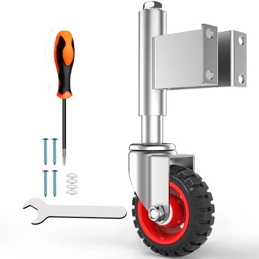 Spring Loaded Gate Casters 5 Inch Rubber Tire Heavy Duty Gate Caster Wheels With Hardware For Wooden Gates Metal Gates Fence Gates