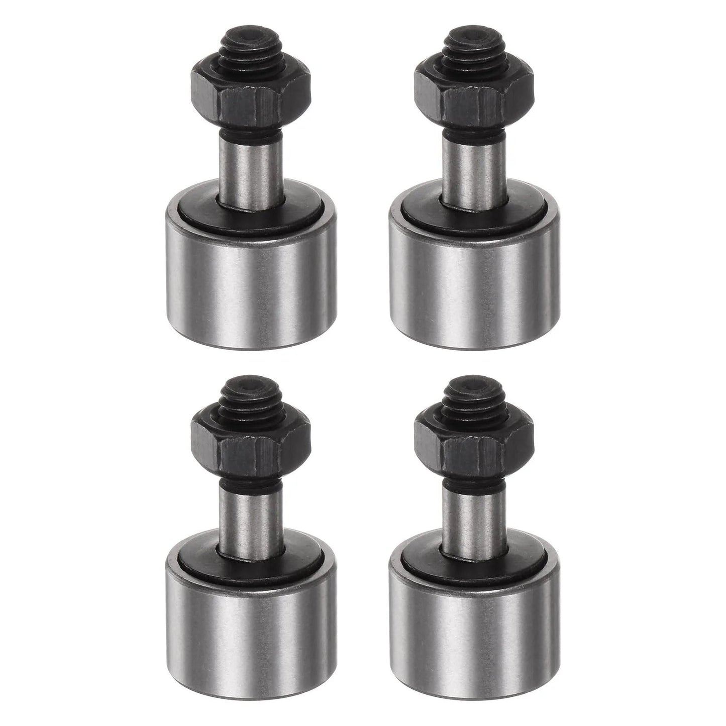 Cam Follower Needle Roller Bearing Set CF6 KR16 4 Pack M6x1 Thread 16mm Roller Diameter Stud Type 9mm Width Total Length About 29mm High Load 270kgf Static 170kgf Ideal For Miniature Track Roller Applications