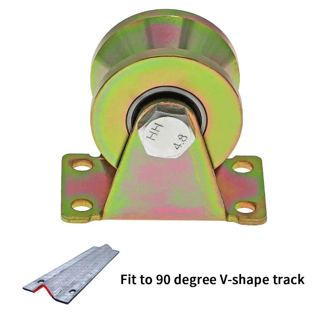 Heavy Duty 3 Inch V Groove Caster Wheels With Double Bearings For Industrial Machines Sliding Gates And Wire Rope Rails 2 Pack