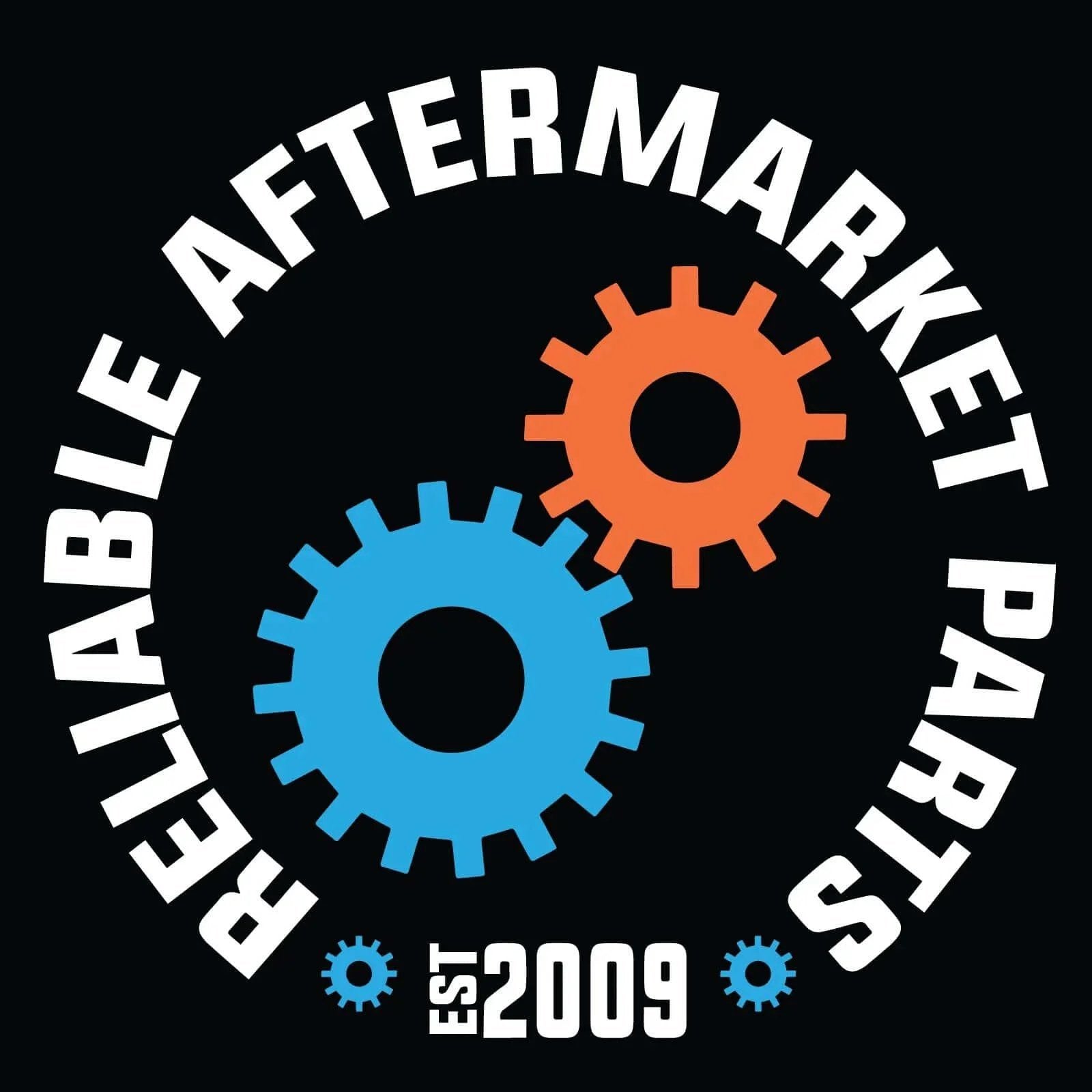 Logo with gears for Reliable Aftermarket Parts established in 2009.
