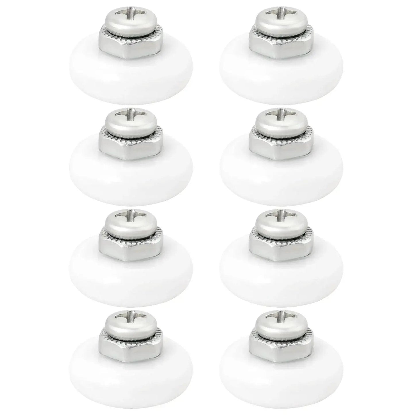 8 Piece Oval Edge Shower Door Rollers with Screws 19mm Diameter 6mm Thick Replacement Sliding Wheels for Glass Shower Doors