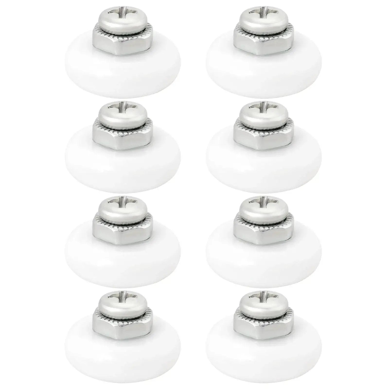 8 Piece Oval Edge Shower Door Rollers with Screws 19mm Diameter 6mm Thick Replacement Sliding Wheels for Glass Shower Doors