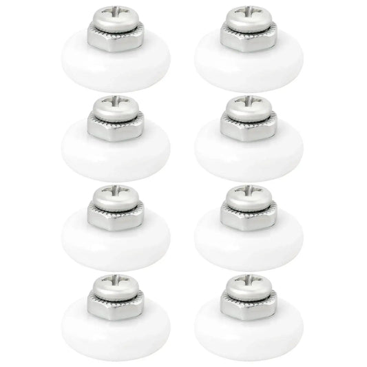 8 Piece Oval Edge Shower Door Rollers with Screws 19mm Diameter 6mm Thick Replacement Sliding Wheels for Glass Shower Doors
