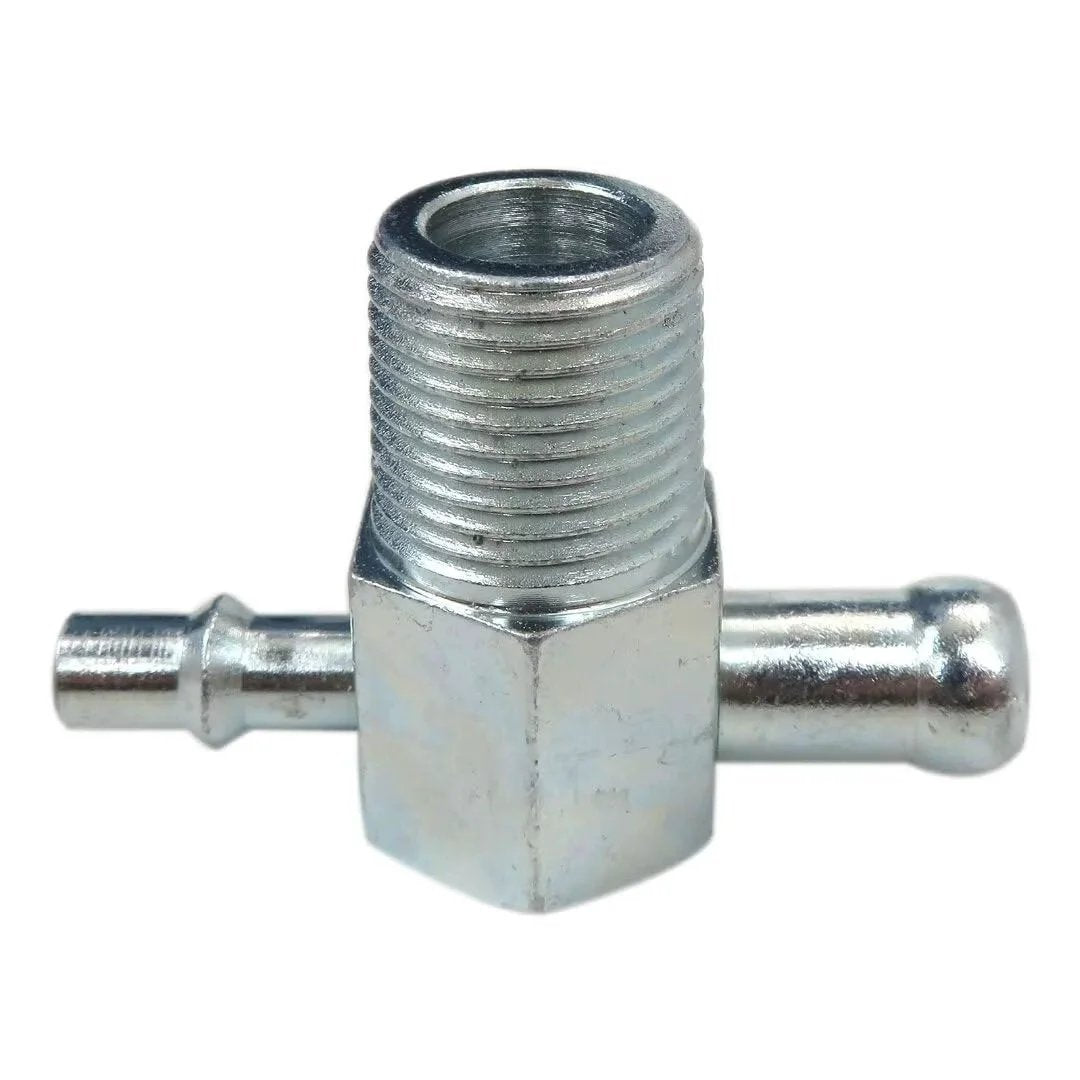 Upgraded Universal Vacuum Fitting For 3/8 NPT Intake Manifolds Connects 3/8 To 3/8 And 1/4 Nipples Zinc Plated Steel