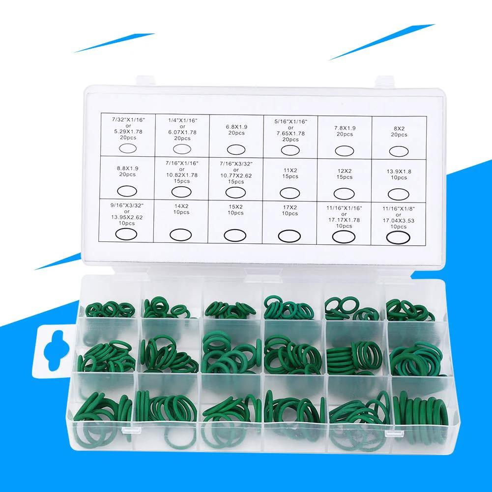 High Temperature Nitrile O Ring Seal Kit 270 Piece Set with durable storage box showing multiple sizes in compartments