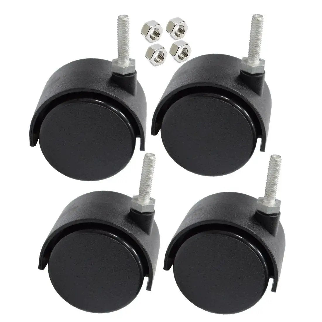 2 Inch Shelving Caster Swivel Stem Wheel With 1/4-20 Thread Stem For Small Shelves And Furniture Pack Of 4 No Brakes