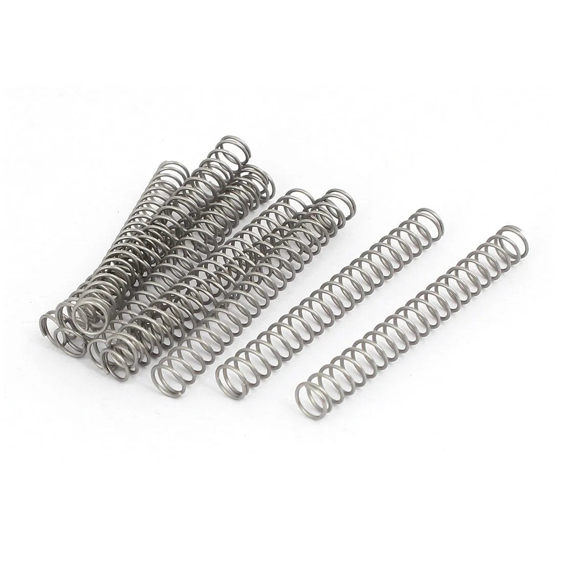 304 Stainless Steel Compression Spring 6mm Outer Diameter 0.6mm Wire Size 50mm Free Length Silver Tone Pack Of 10 Pcs Durable Corrosion And Heat Resistant For Mechanical And DIY Projects