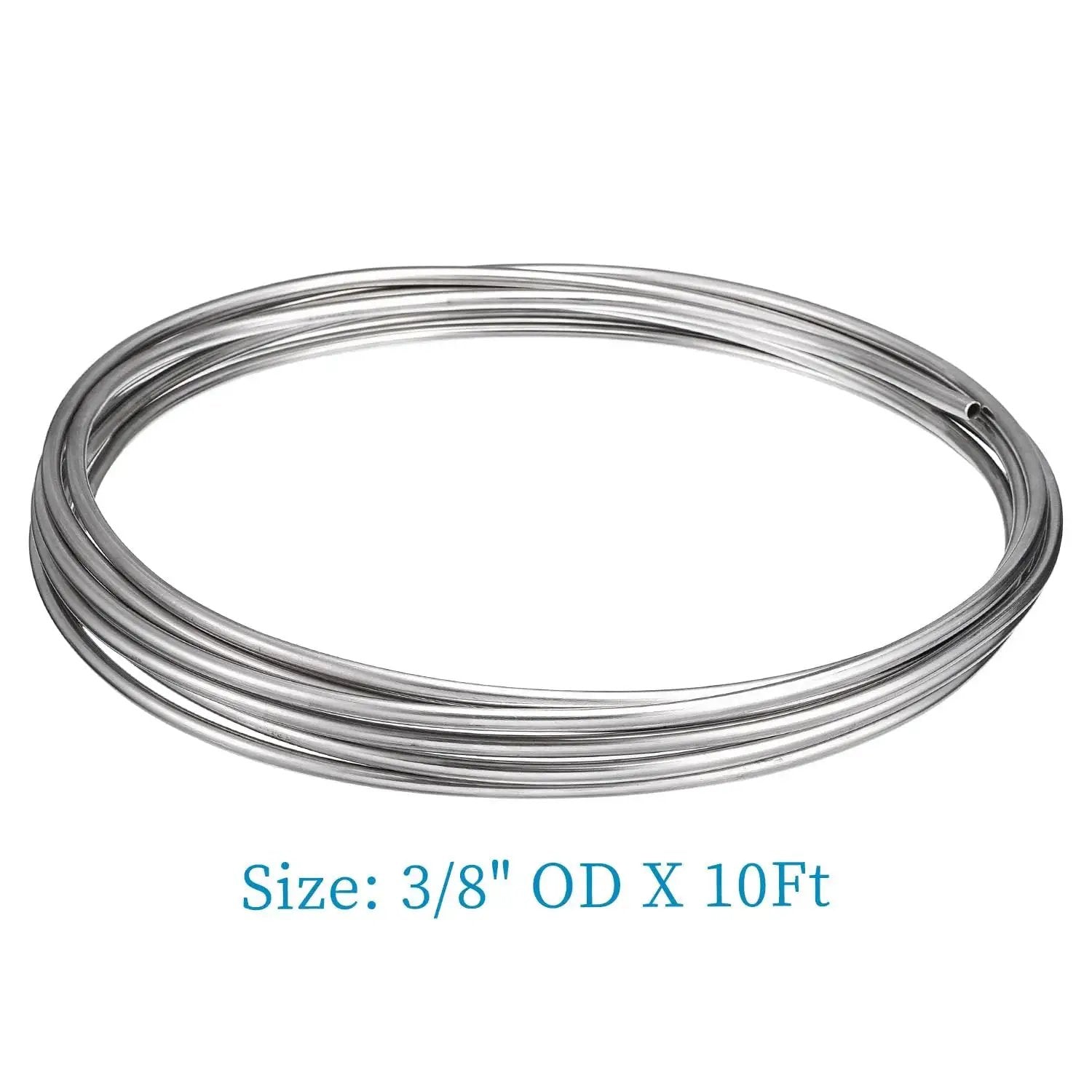 Workhorse Three Eighths Inch By Ten Feet 304 Stainless Steel Tubing Coil with welded construction, corrosion resistant
