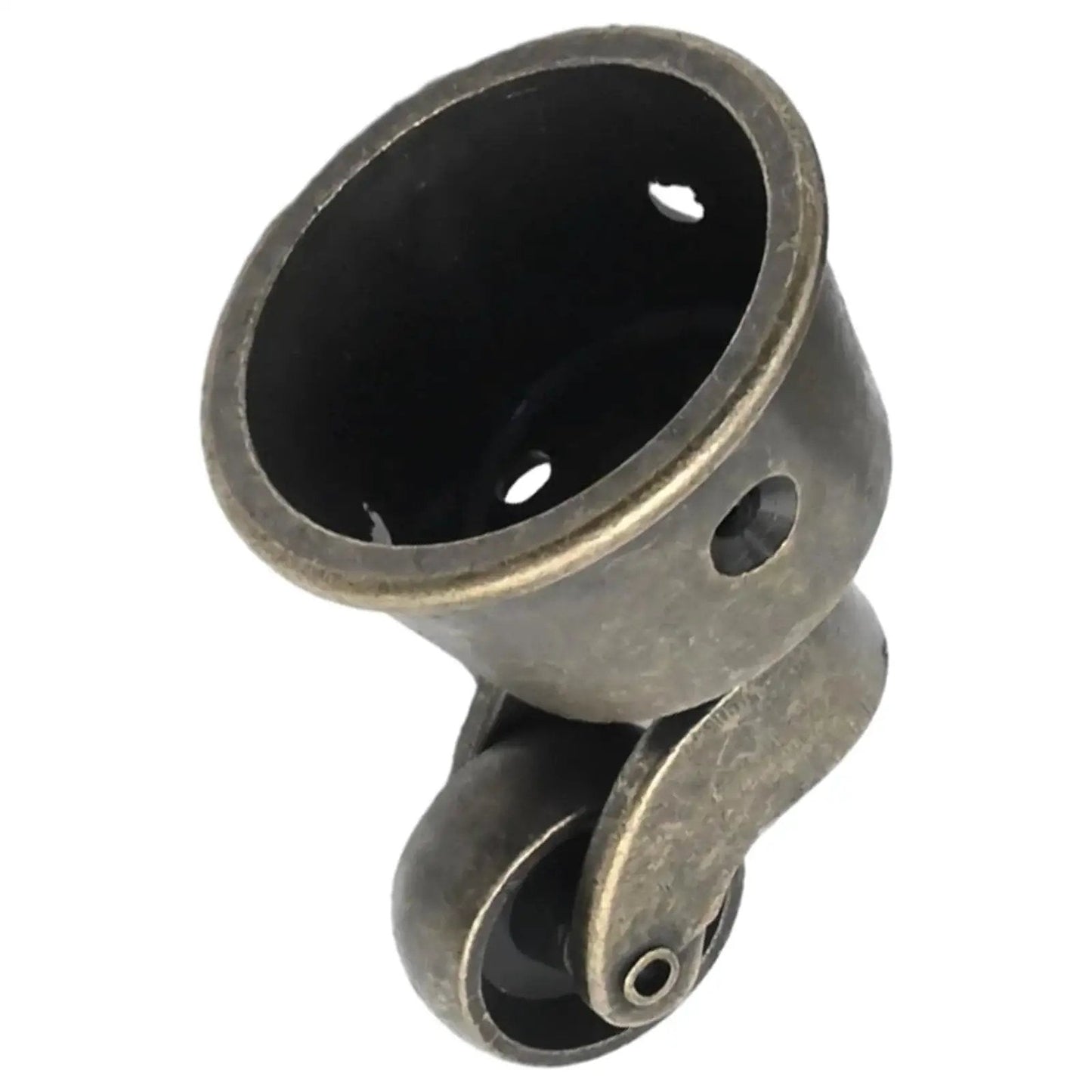 Close-up of a Two Pack Vintage Zinc Alloy Swivel Caster Wheel with Antique Green Bronze Finish showing 3-hole screw mount design.