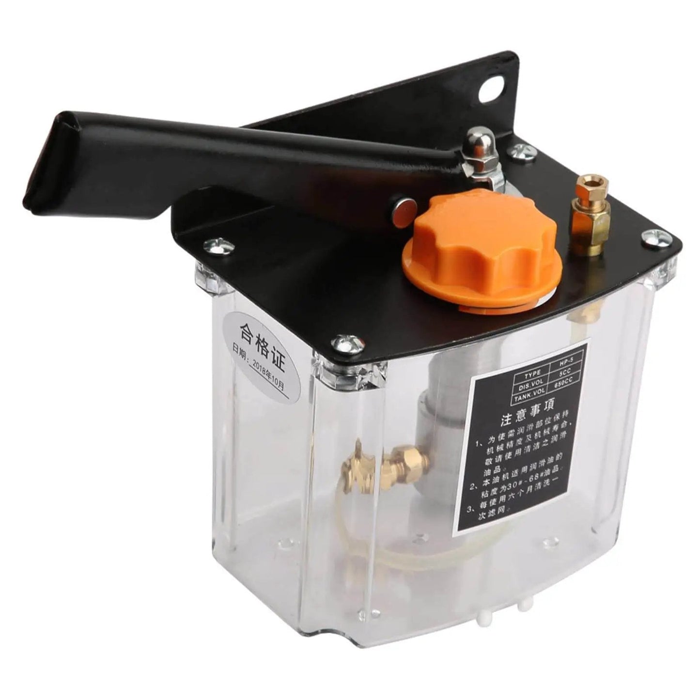 Left Hand Operated Manual Lubrication Pump With 650cc Capacity And A 4mm Oil Outlet for CNC Machine Tools, Machining Centers, HP5L