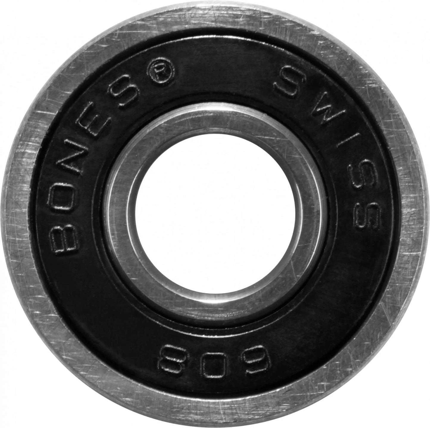 Close-up of Premium Swiss Skateboard Bearings 8 Pack With Speed Cream Lubrication And Non Contact Rubber Shields For Easy Cleaning