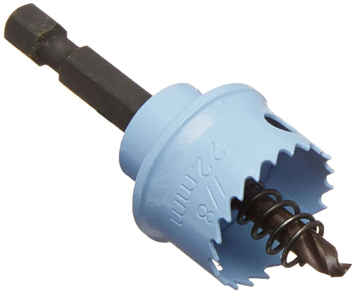 Edge Impact Tough Seven Eighths Inch Hole Saw For Sheet Metal With 2X Life Bi Metal 8 TPI Teeth And Depth Stop For Clean Fast Cuts In High Torque Drills By Bosch.