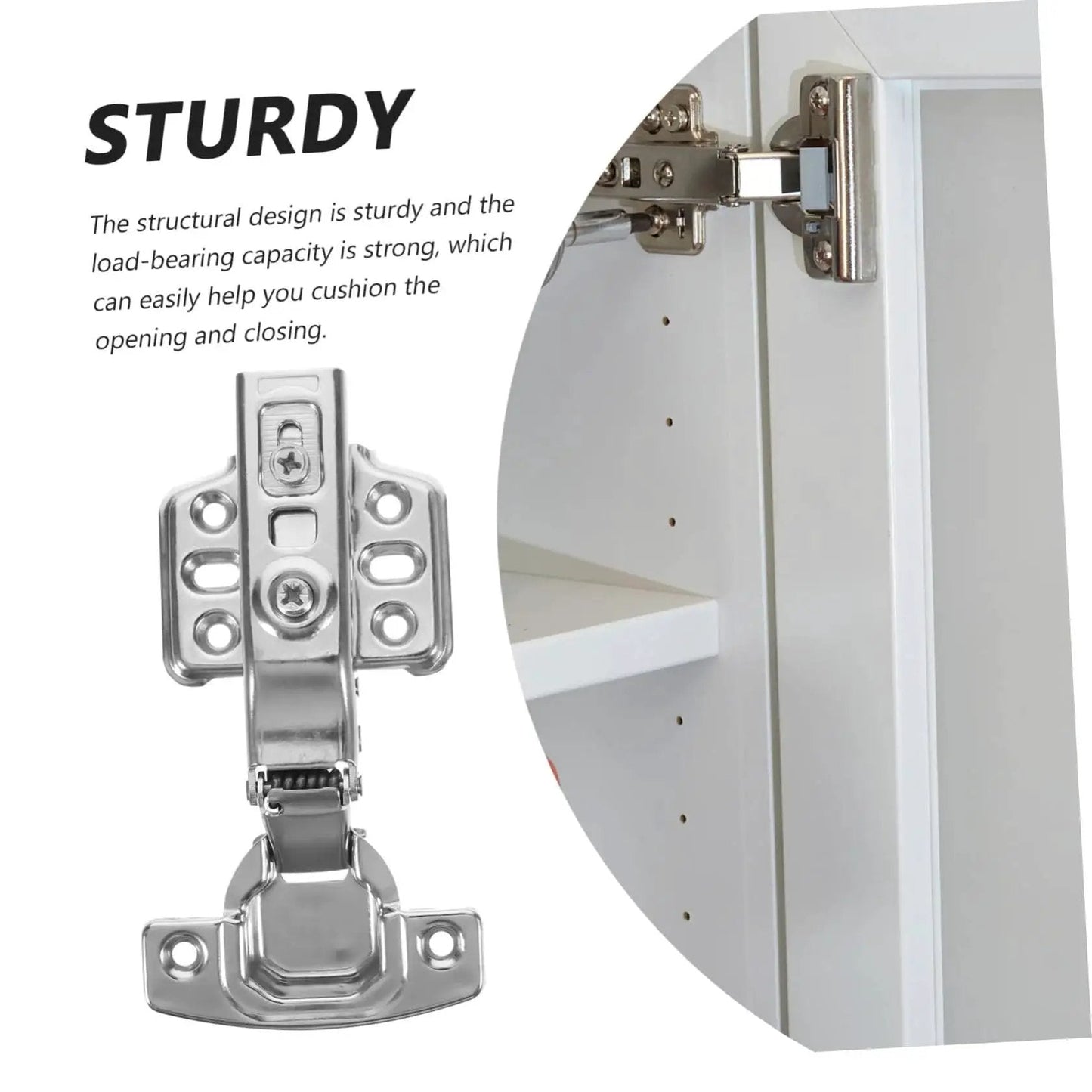 Stainless Steel Cabinet Hinges 12 Pack Heavy Duty Door Hinge Set For Kitchen Cabinets Rust Resistant Built To Last High Load Bearing Capacity Replacement Cushions Open For Smooth Quiet Operation And Easy Upgrades To Any Cabinets installed on white cabinet door