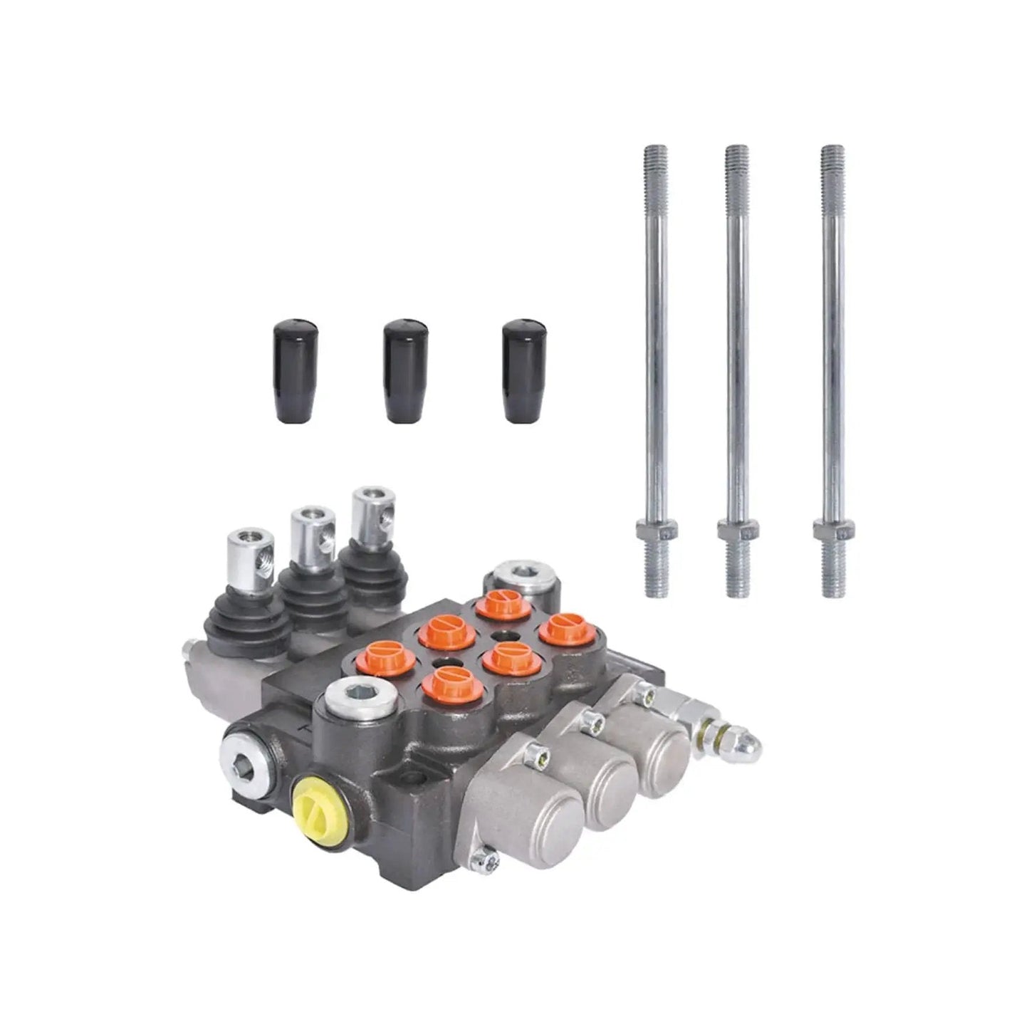 Heavy Duty Monoblock Hydraulic Directional Control Valve For Small Tractors And Log Splitters, 3 Spool Loader Valve With 13 GPM Flow