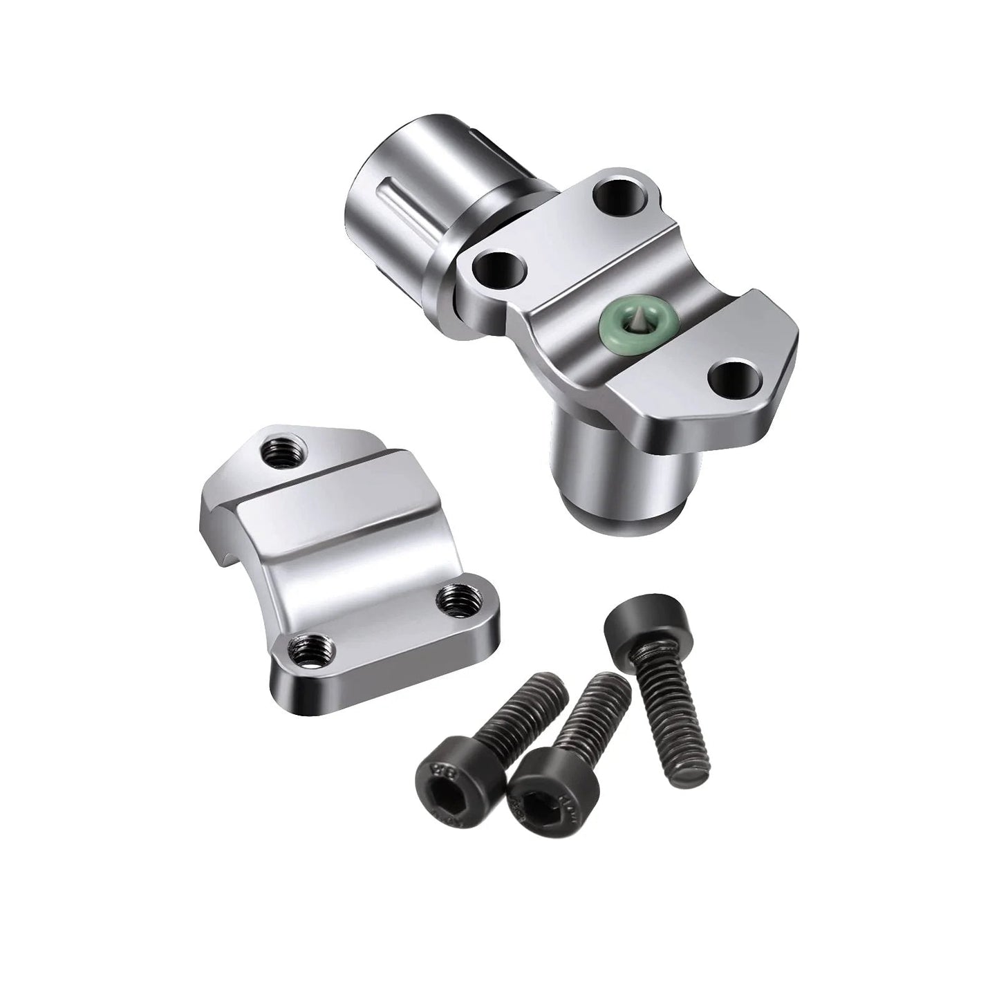 BPV-31 Bullet Piercing Tap Valve Kit For Refrigerator Lines 4 Pack Compatible With Quarter Inch, Five Sixteenths Inch And Three Eighths Inch OD Pipes Includes Two Valves Per Kit Hex Keys Adapters Replaces AP4502525 GPV14 GPV31 GPV38 GPV56 MPV31 Corrosion, shown disassembled with metal components and screws.