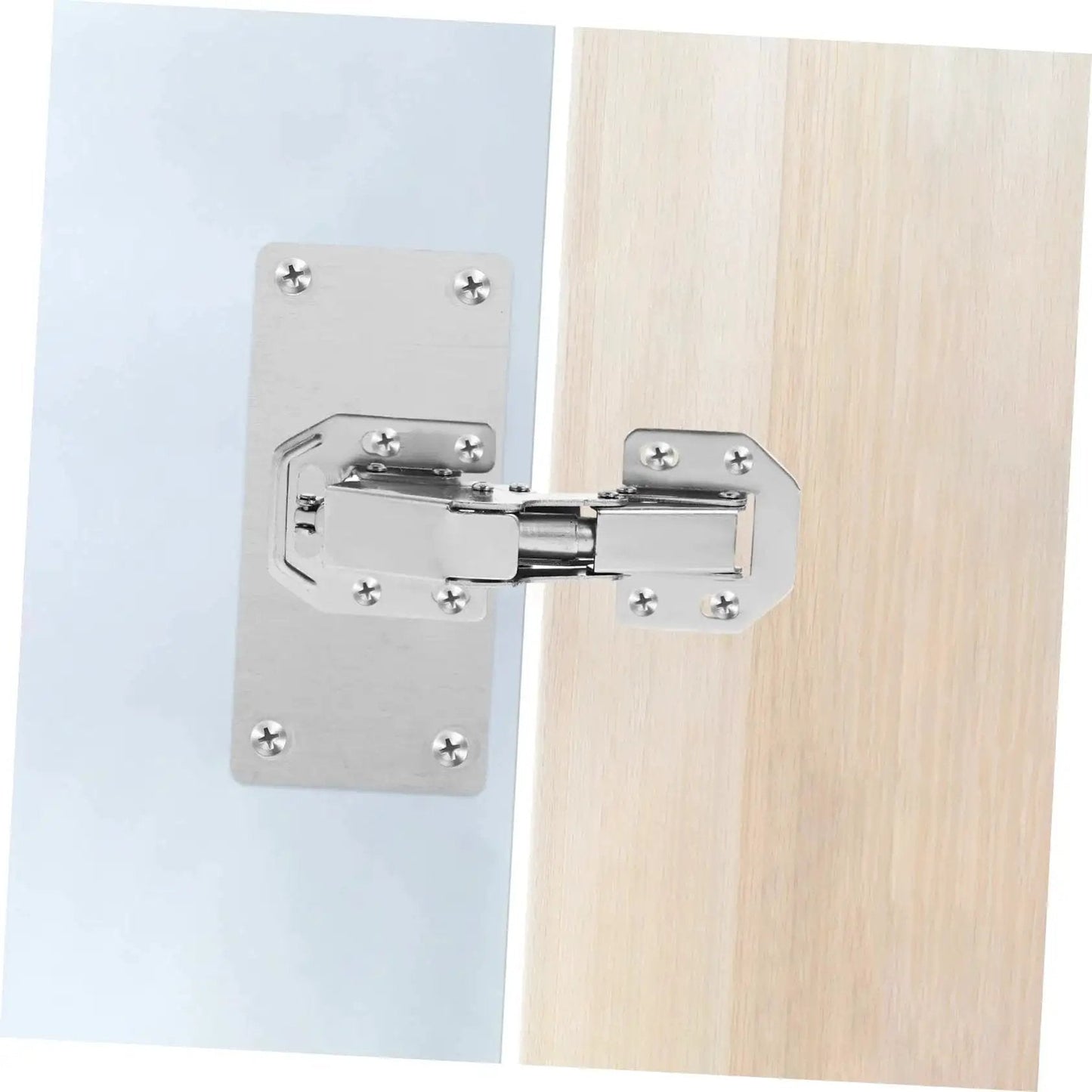 Heavy Duty 2 Pack Silver Cabinet Hinges For Kitchen Cupboards And Wardrobes Thickened Bridge Design with 90 Degree Inner Hinge