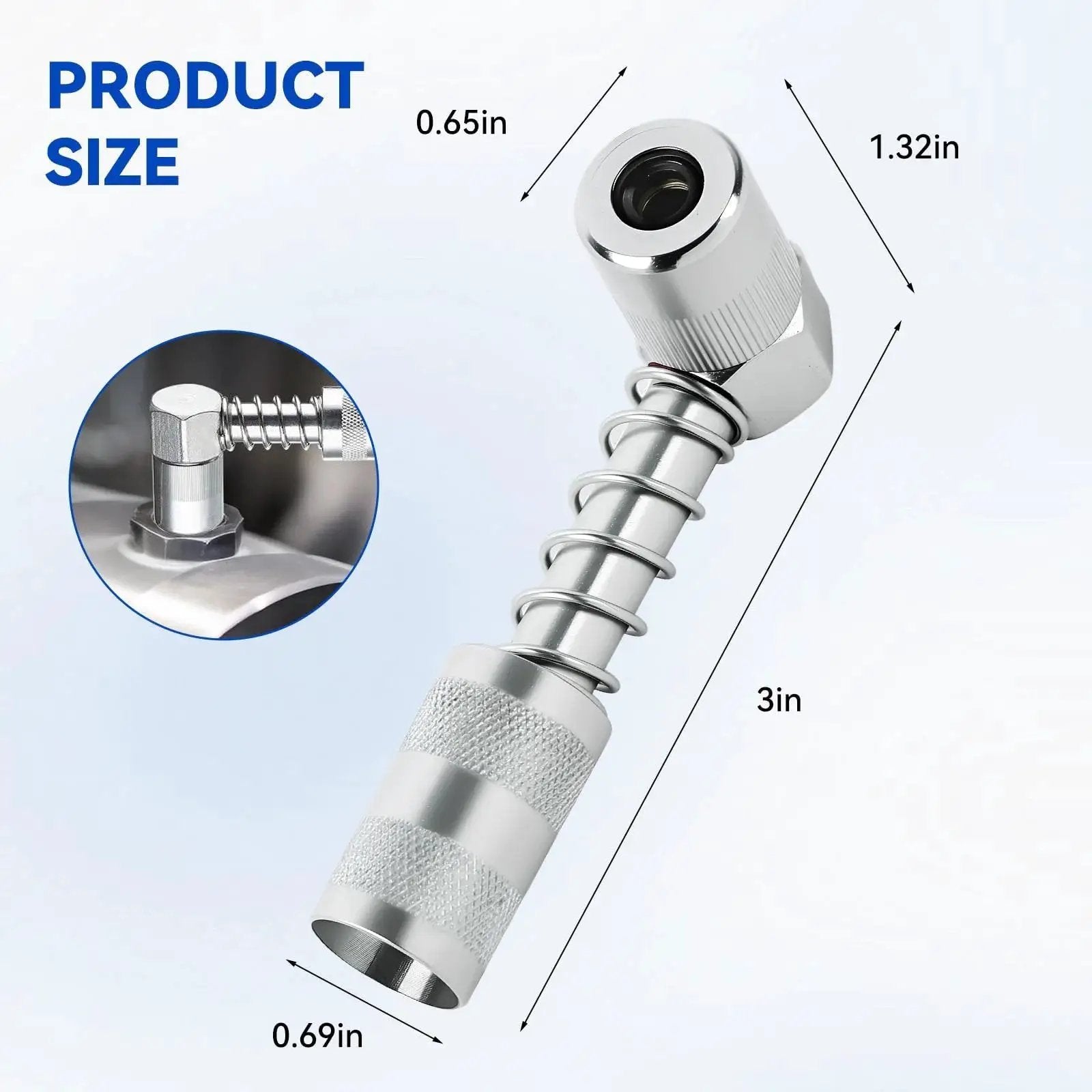 Grease Gun Accessory Kit With 12 Inch Hose Two Needle Nozzles 90 Degree Coupler Adapter With Sleeves Zerk Fitting Cleaner