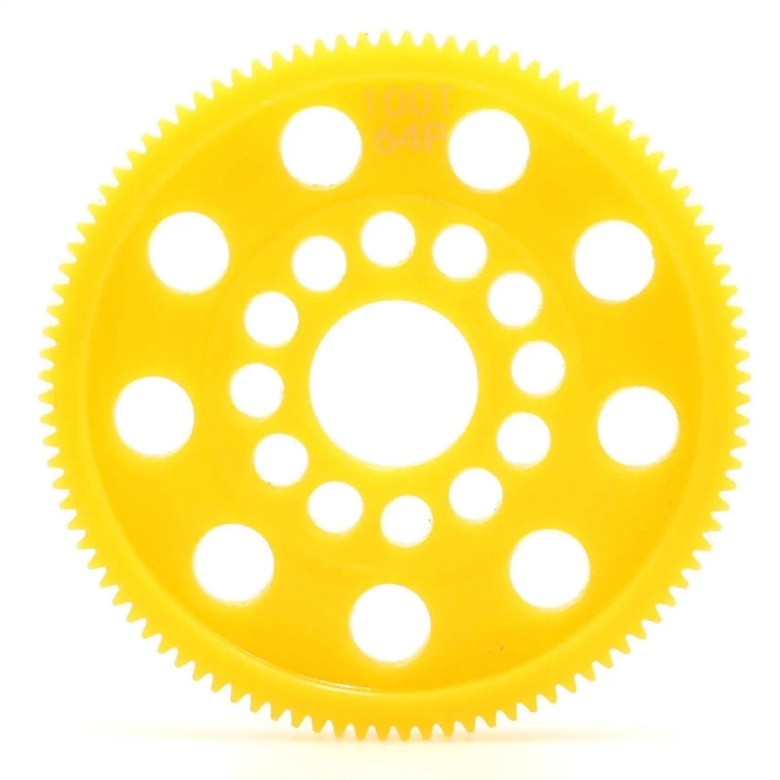Yellow 64P 96T spur gear for 1 to 10 on-road RC cars, high precision plastic main gear, lightweight durable upgrade part