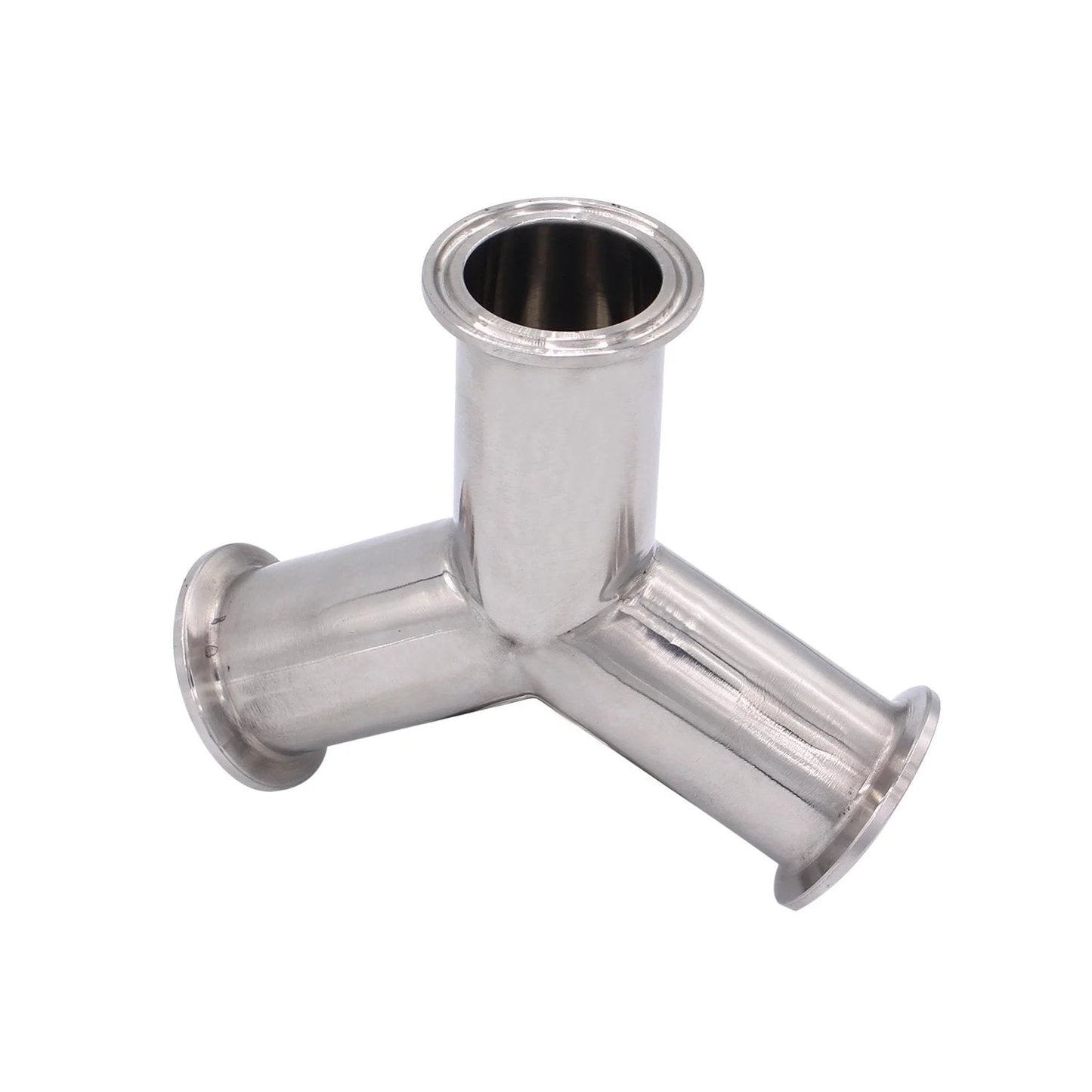 Tri Clamp Wye Clamp End True Y Type Tee For 1.5 Inch Pipe OD In Stainless Steel 304 Heavy Duty Three Way Tubing Connector With Clamp End Fittings