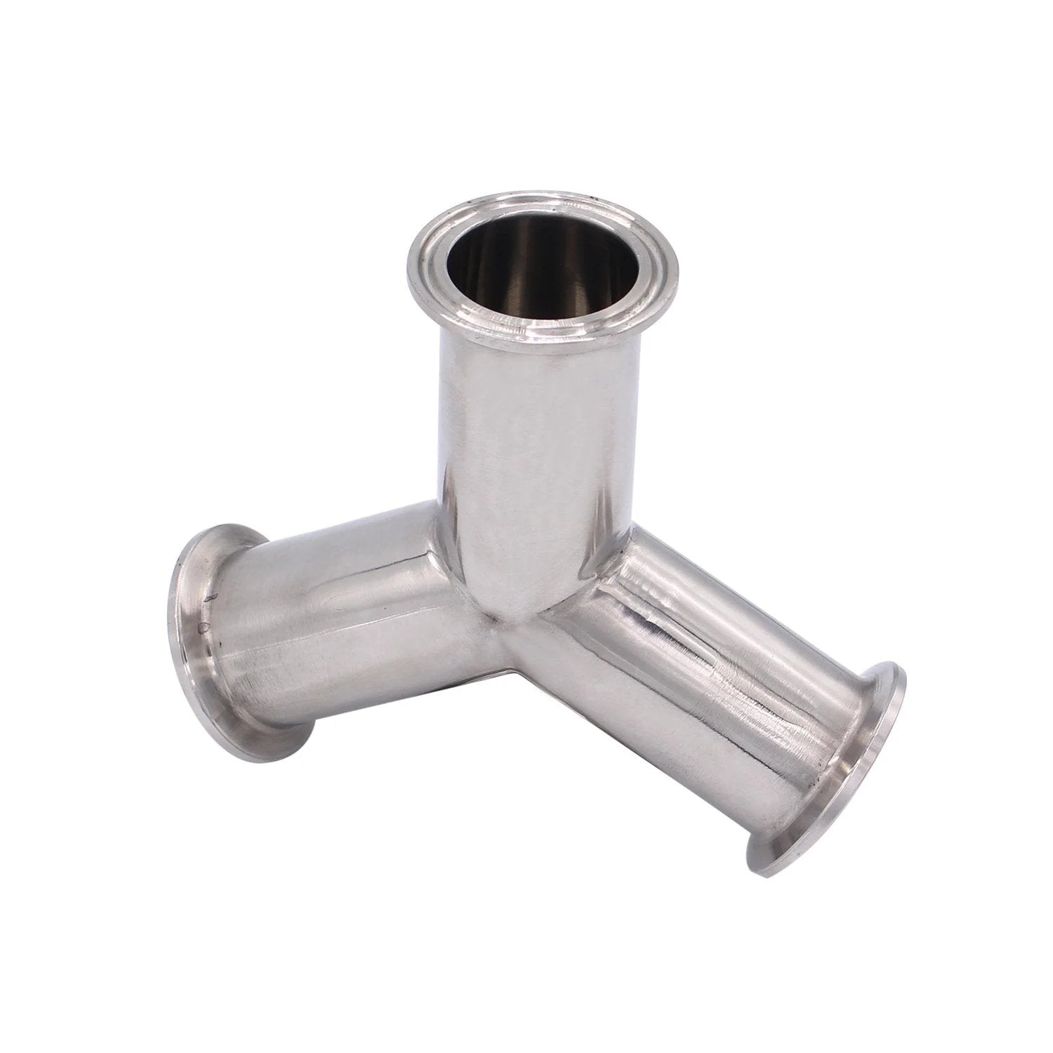 Tri Clamp Wye Clamp End True Y Type Tee For 1.5 Inch Pipe OD In Stainless Steel 304 Heavy Duty Three Way Tubing Connector With Clamp End Fittings