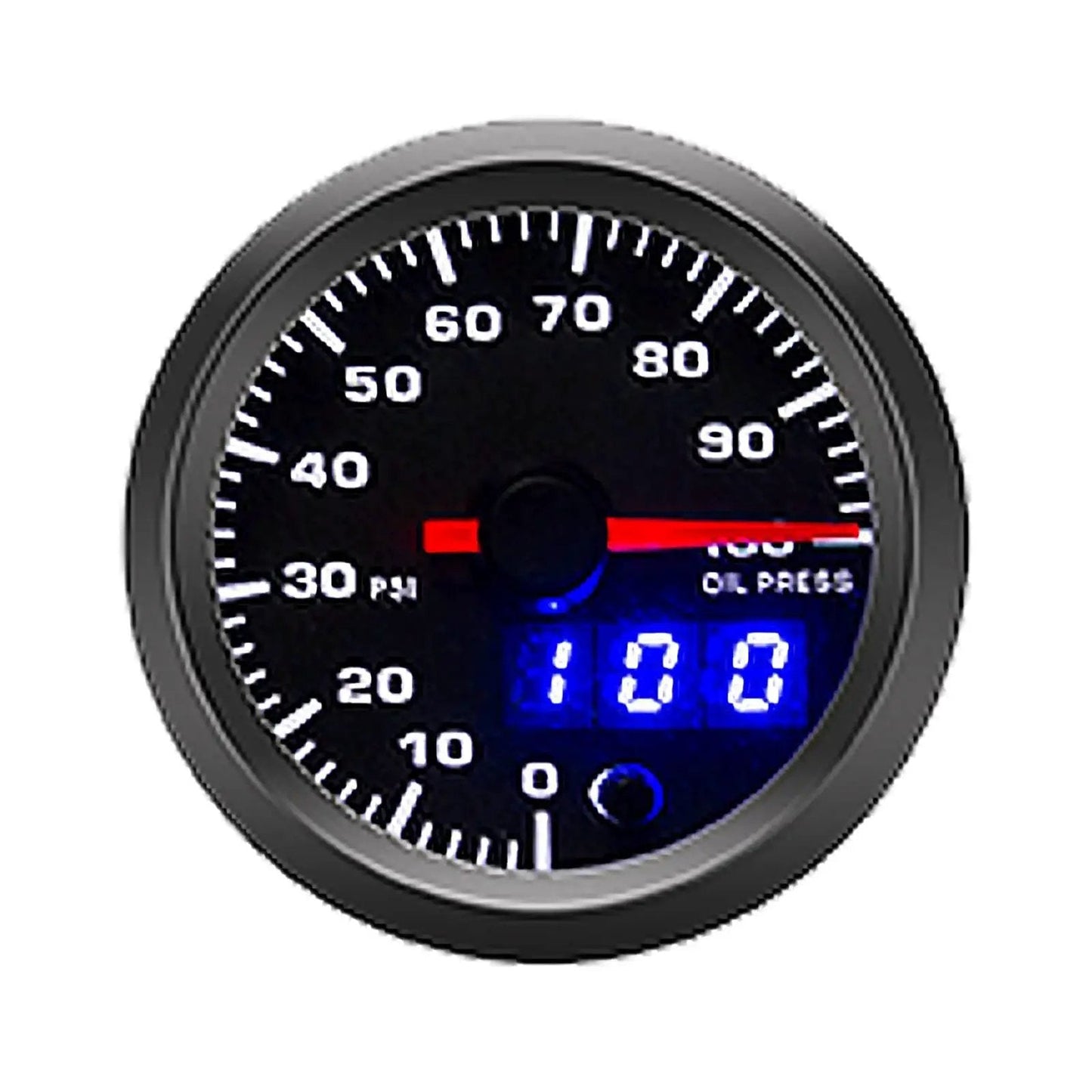 Oil Pressure Gauge Kit 52mm With 7 Color LED Digital Readouts 0 To 100 PSI Black Dial Clear Lens for 12V Cars Trucks ATV RV