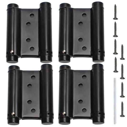 4 Pack Double Action Spring Hinges Self Closing For Saloon Cafe Pub Swing Doors 201 Stainless Steel Durable Hinges With Adjustable Closing Speed Includes Pins And Screws Ideal For High Traffic Commercial Doors