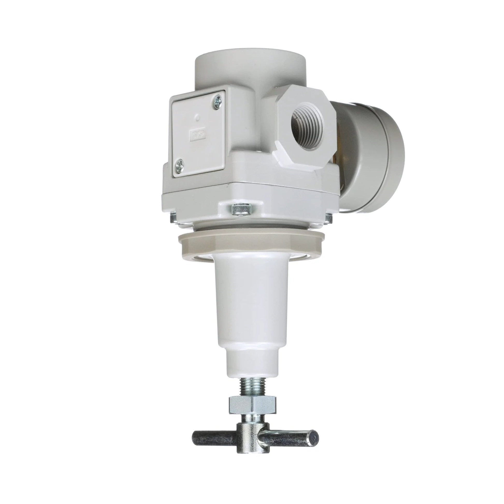 Heavy Duty Air Pressure Regulator With T Handle And Gauge For 3/8 Inch NPT, 0 To 150 PSI Regulation, 250 PSI Max, 110 SCFM At 90 PSI