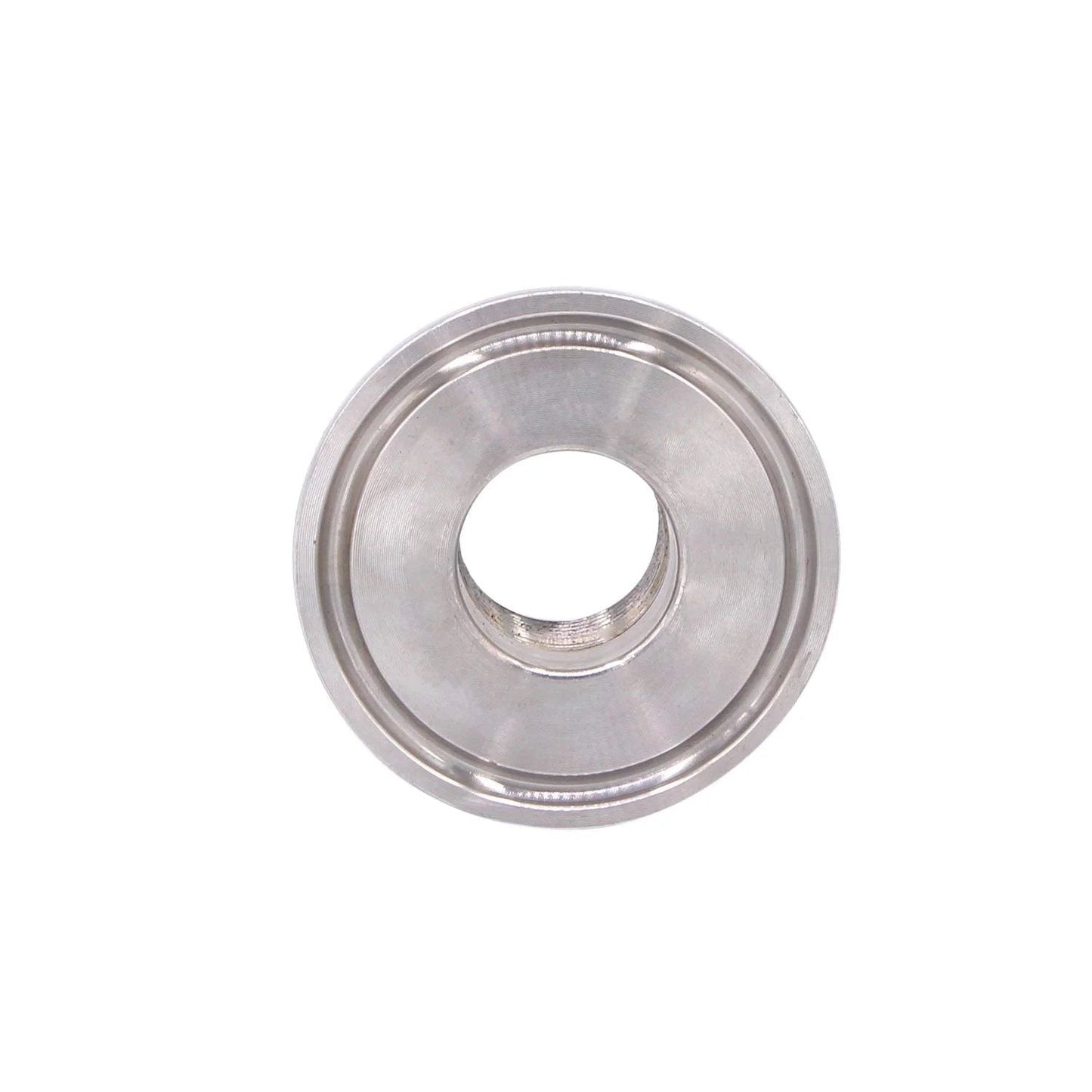 Front view of Stainless Steel 304 Sanitary Tri Clamp to Half Inch NPT Female Connector for food and dairy use by DERNORD.