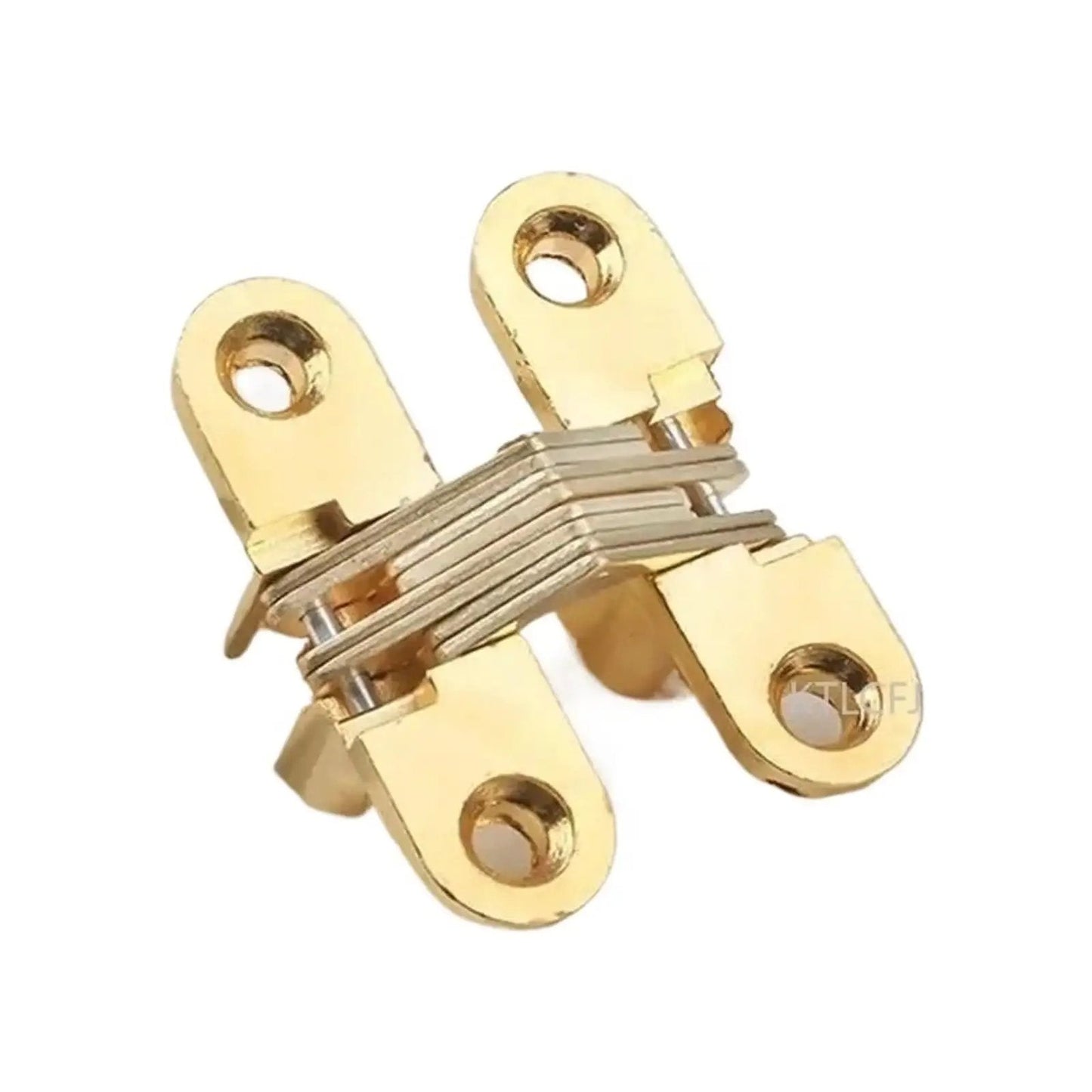 Heavy Duty Sealed Bearing Gate Hinges One Piece Zinc Alloy Cross Hidden Hinge 8x42mm Invisible 180 Degree Folding Door Gold