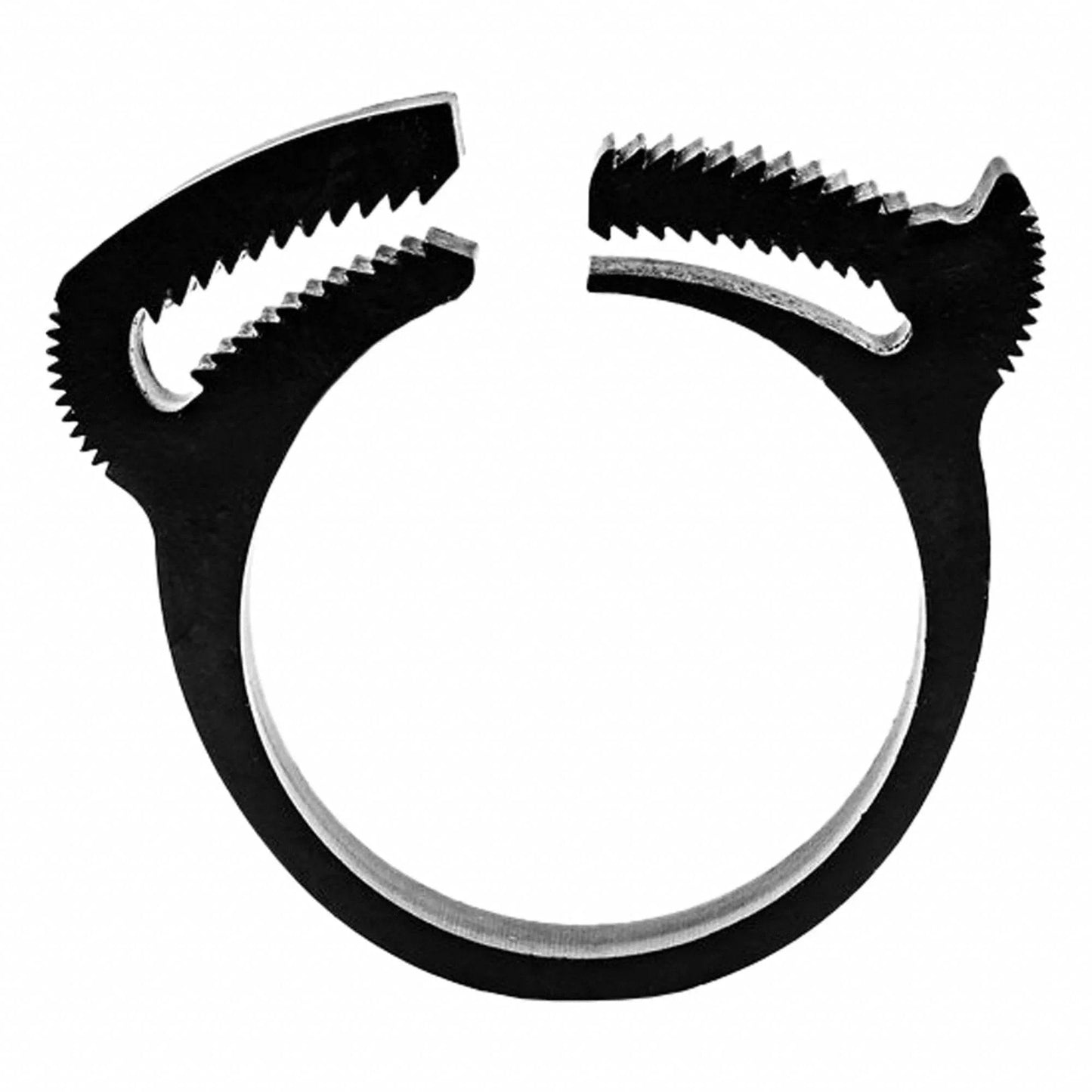 Double Grip Nylon Plastic Hose Clamp Black Double Tooth 1.82 To 1.98 Inch Clamping Diameter HC U PA66 BK 802NK8 High Strength Snap On Hose Clip For Automotive Marine Machinery And Industrial Use