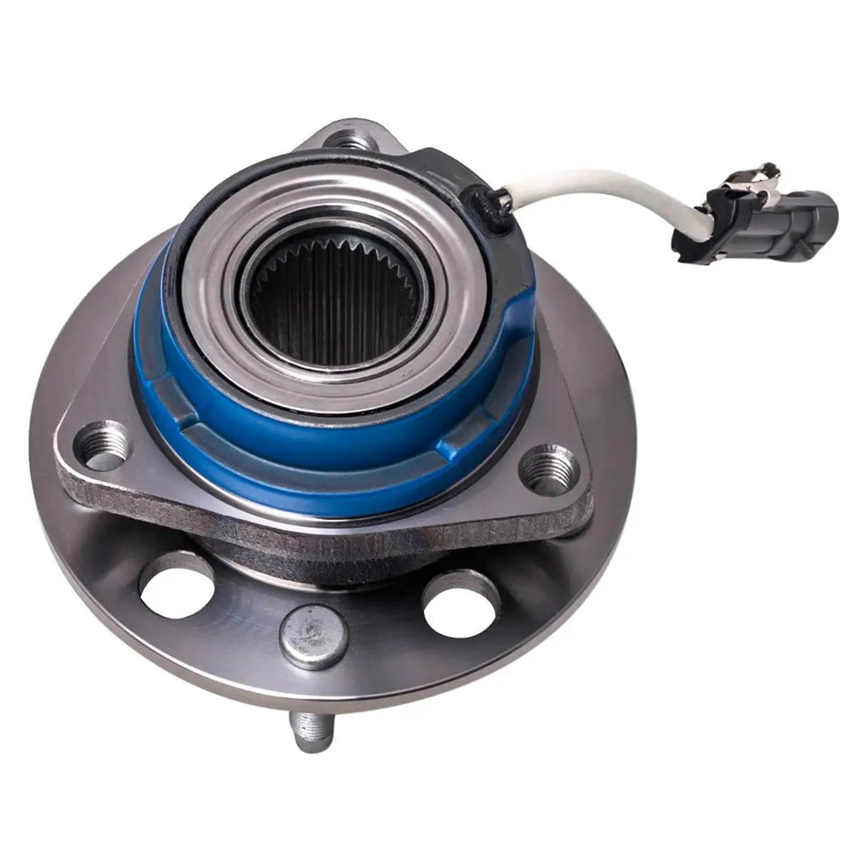 Front Wheel Hub And Bearing Assembly For 5 Lug Vehicles With ABS Compatible With Buick Allure, up-close view.