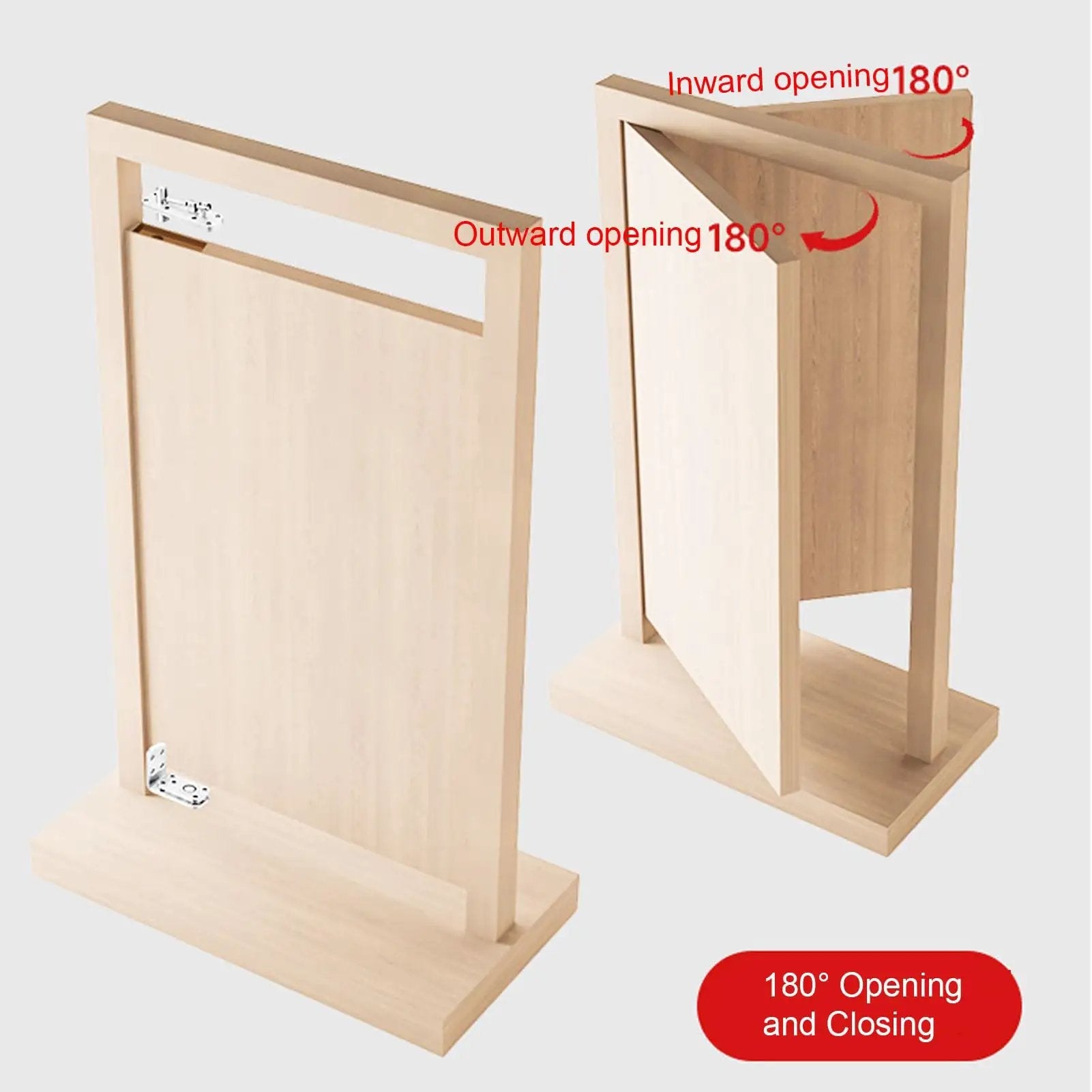 Hidden Door Hinge For Secret Doors And Bookcase Shelves 600 Lbs Load Bearing Stainless Steel Pivot Hinge 180 Degree Rotation