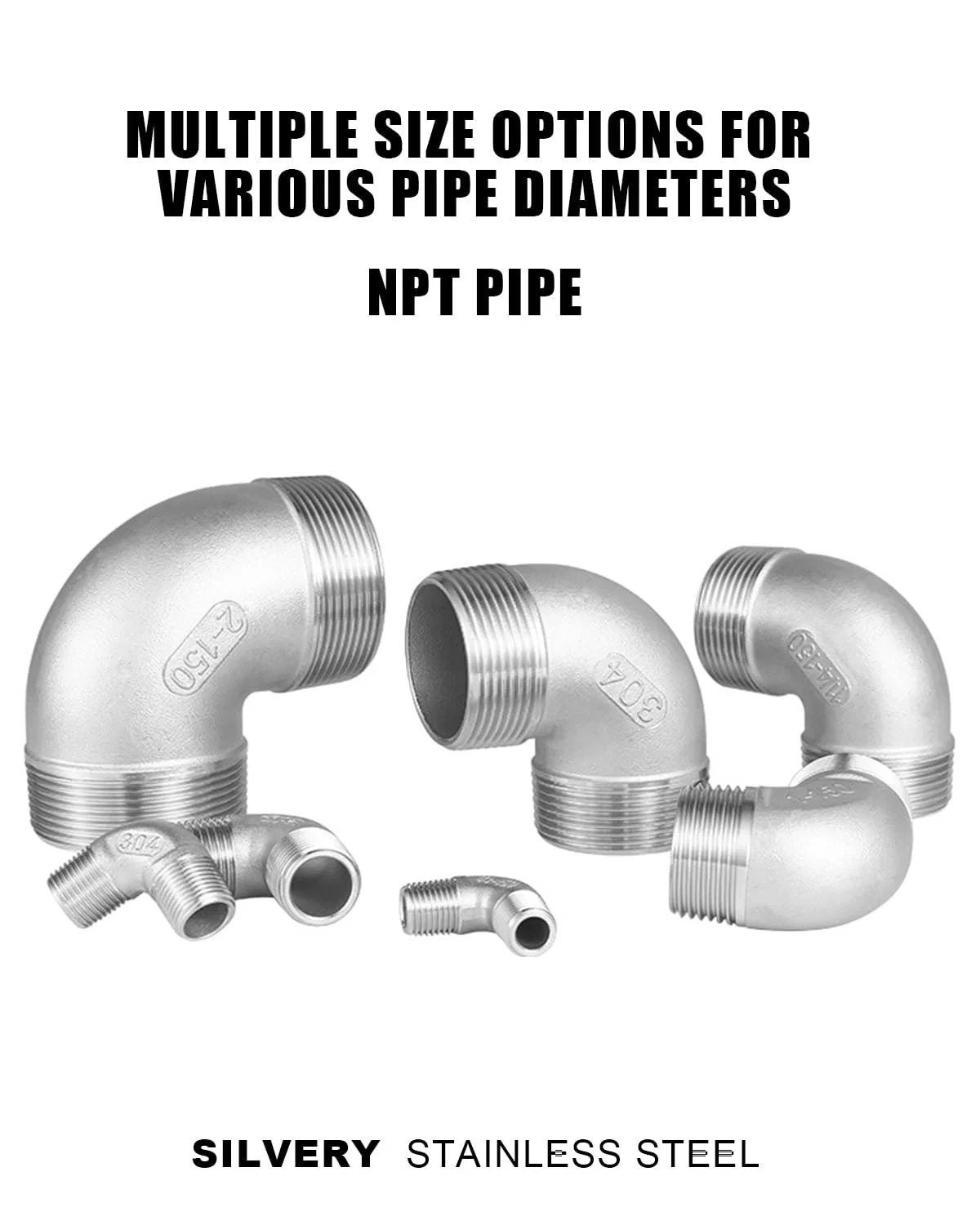 One Pack One Half Inch Stainless Steel 304 90 Degree Street Elbow With Male NPT Threads On Both Ends For Water Gas And Oil Lines Handles Up To 150 PSI High Pressure Durable Plumbing Fittings AGUTEA