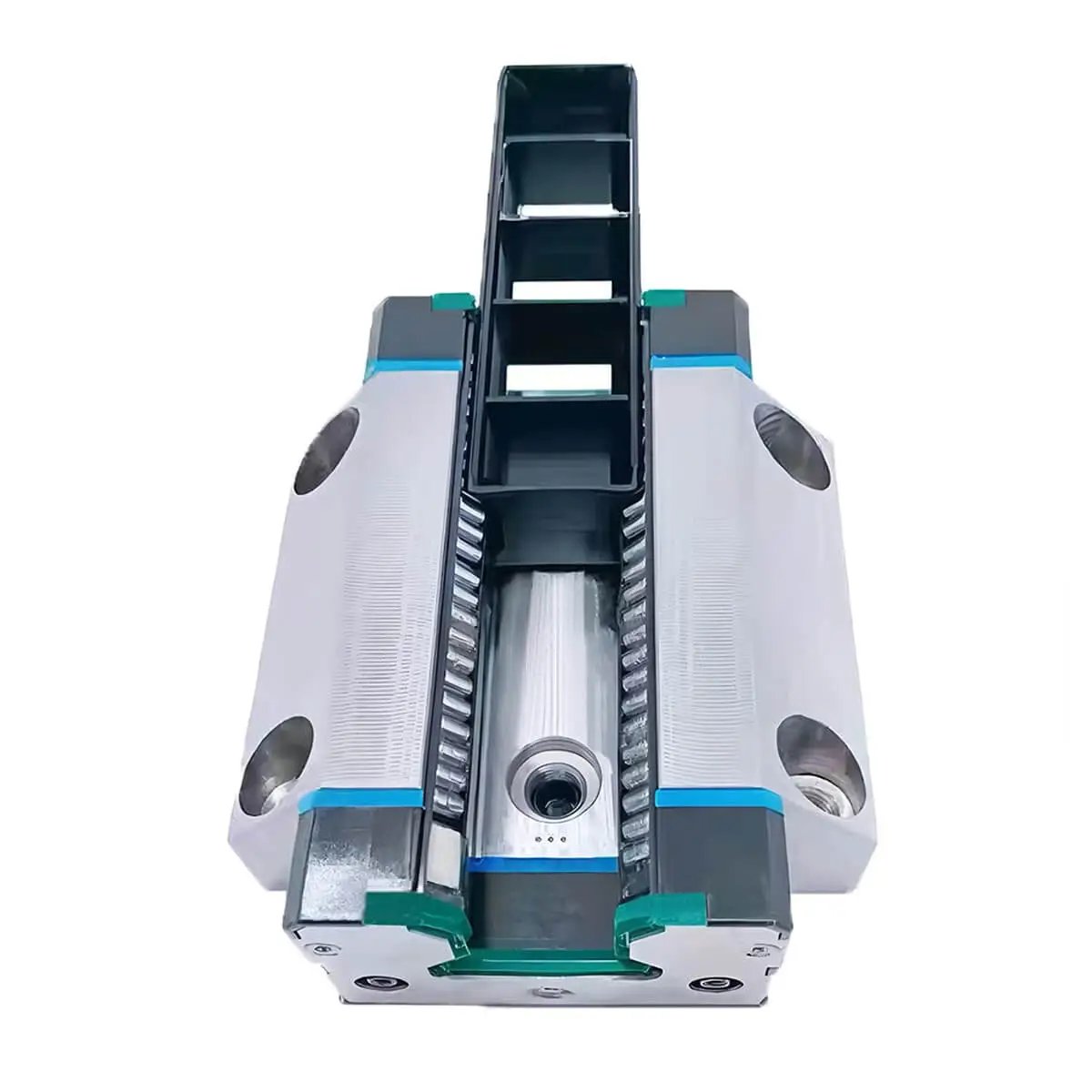 Single Slider Block R18536312X, compact slide unit and sealed ball bearing, precision guide compatible, low friction, front view