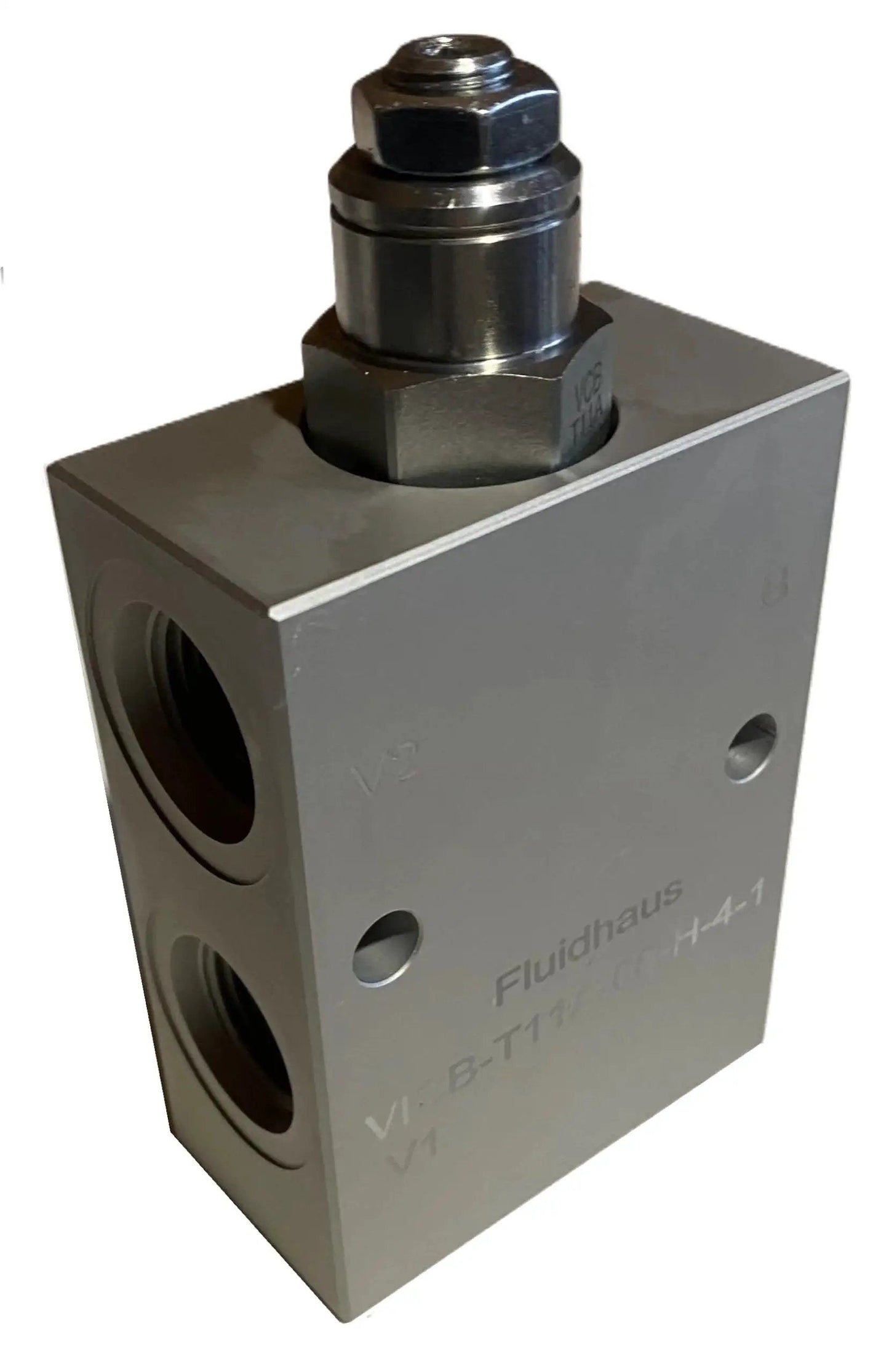 Inline Hydraulic Counterbalance Load Holding Valve With Body For Heavy Duty Lifts, 4 Ports, 15 GPM At 3000 PSI, side view