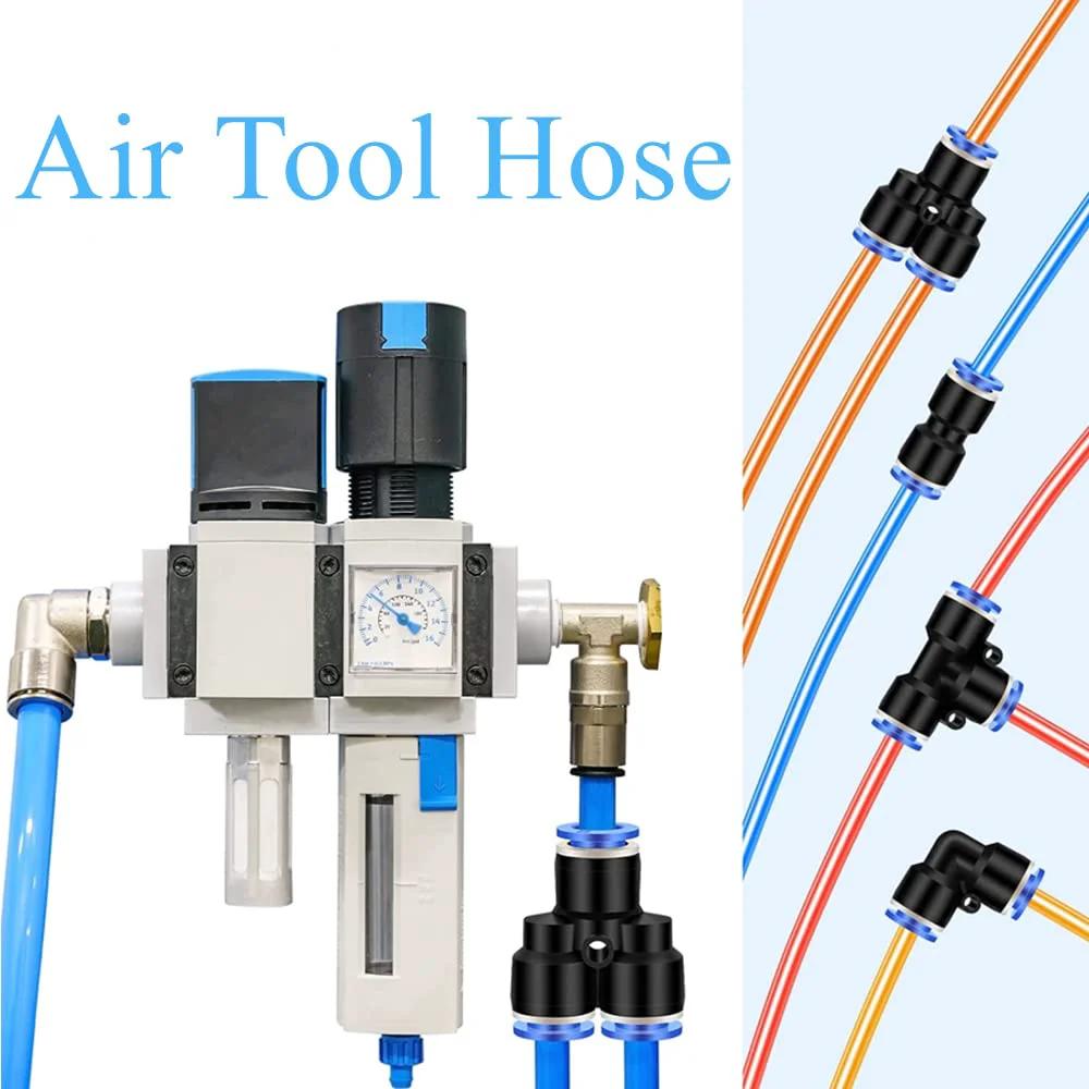 Blue Clear PU Pneumatic Tubing One Fourth Inch OD Air Compressor Line Hose Tube For Water And Fluid Transfer 32.8 Feet