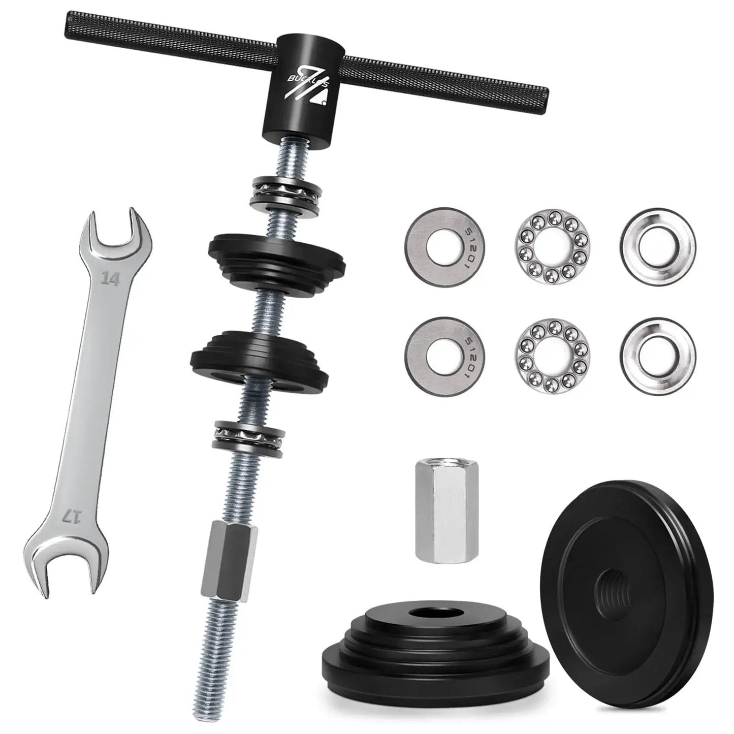 Aluminum Alloy Bicycle Headset Press In Tool And Bottom Bracket Install Kit with adjustable wrench and pressure blocks