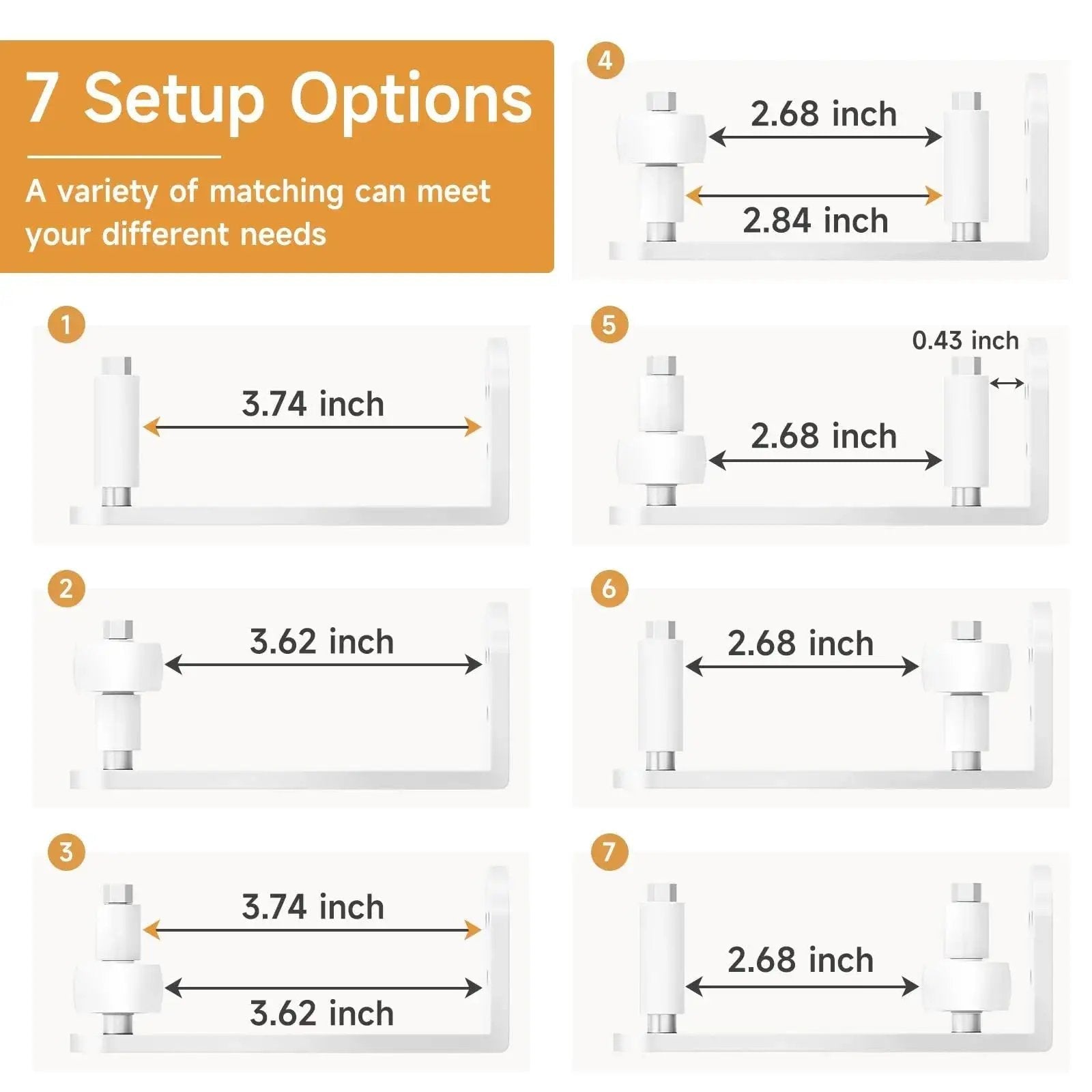 "2 Pack Sliding Barn Door Floor Guide With Adjustable Rollers Durable Aluminum Barn Door Hardware Smooth Glide" setup options