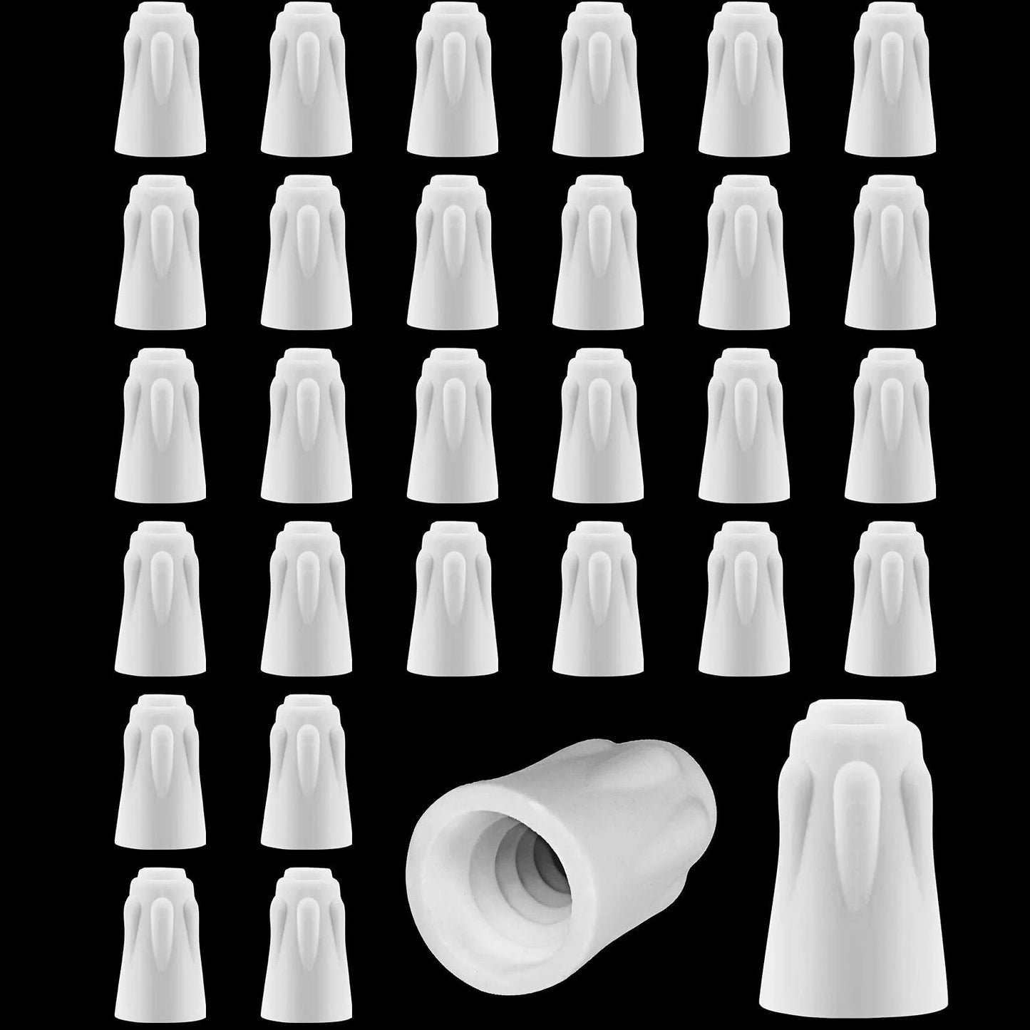 Ceramic Wire Connectors Set 36 Pcs Small 18-8 AWG High Temperature White Porcelain Twist Caps For Quick Electrical Repairs