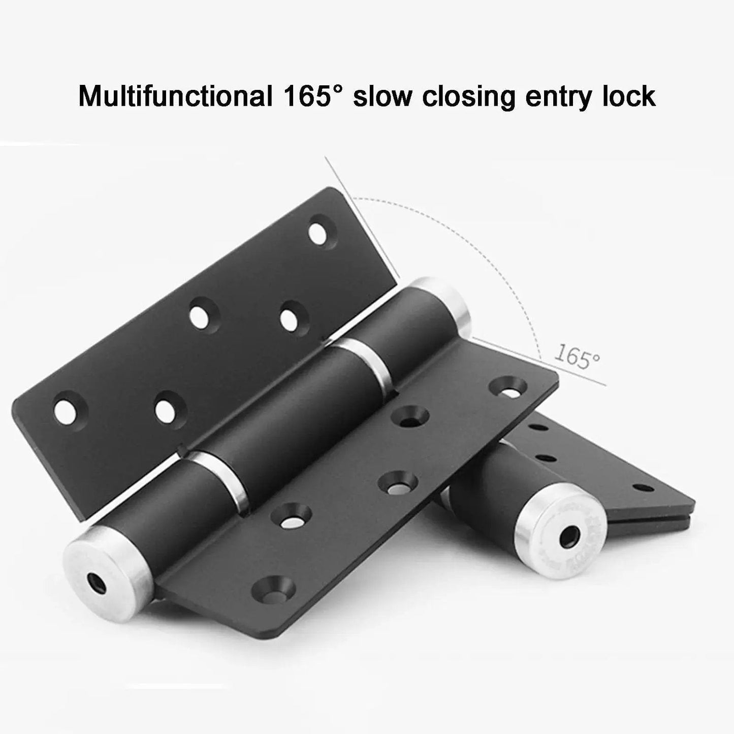 Two Pack Invisible Self Closing Hydraulic Door Hinges For Cabinets And Furniture Whisper Quiet Aluminum Alloy Hinges With High Load Capacity Gold Finish Durable And Smooth Motion For Kitchen Cabinets And Dressers, black multifunctional 165° slow closing hinges.