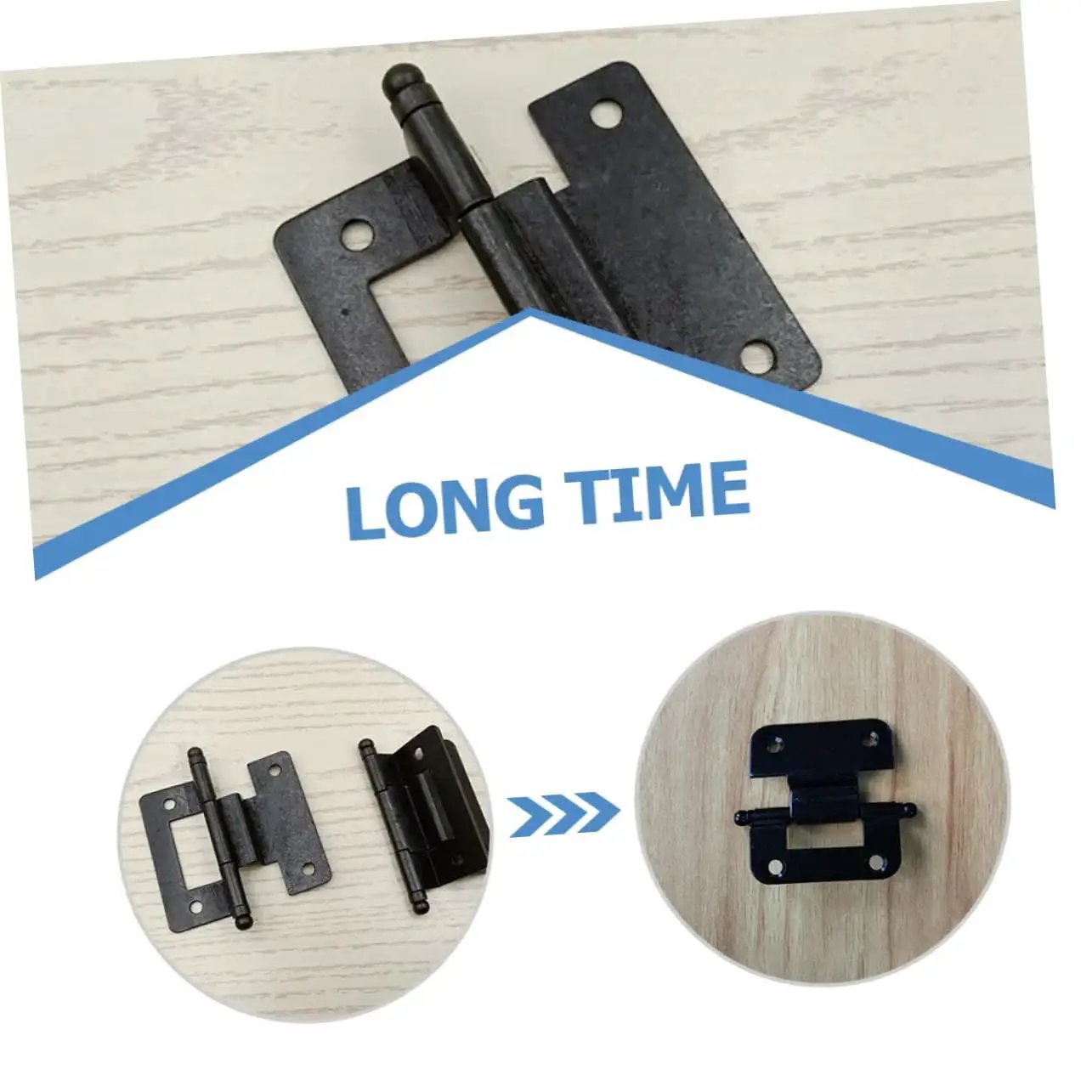 Heavy Duty Cabinet Door Hinges Set Of 10 For Replacement Durable Iron Construction with Smooth Surface shown in multiple views