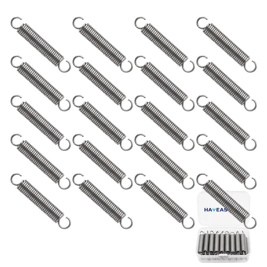 20-Piece SP9600 Small Extension Springs One Quarter Inch By One And One Half Inch Stainless Steel With Hook Ends Durable Mechanical Springs For Cabinets Drawers Toys And More HE027