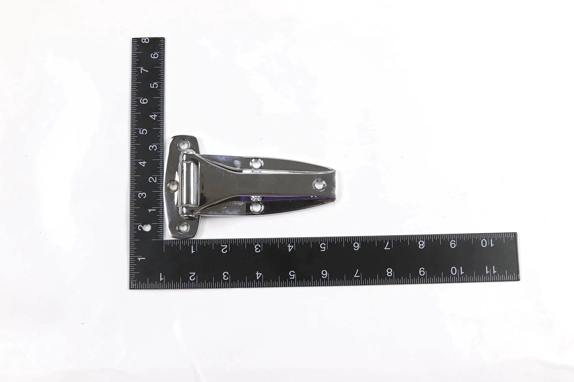 Chrome Flush Mount Door Hinge Heavy Duty All Metal Construction Reversible Left Or Right Hand For Trailer Truck Refrigerator Cabinet
