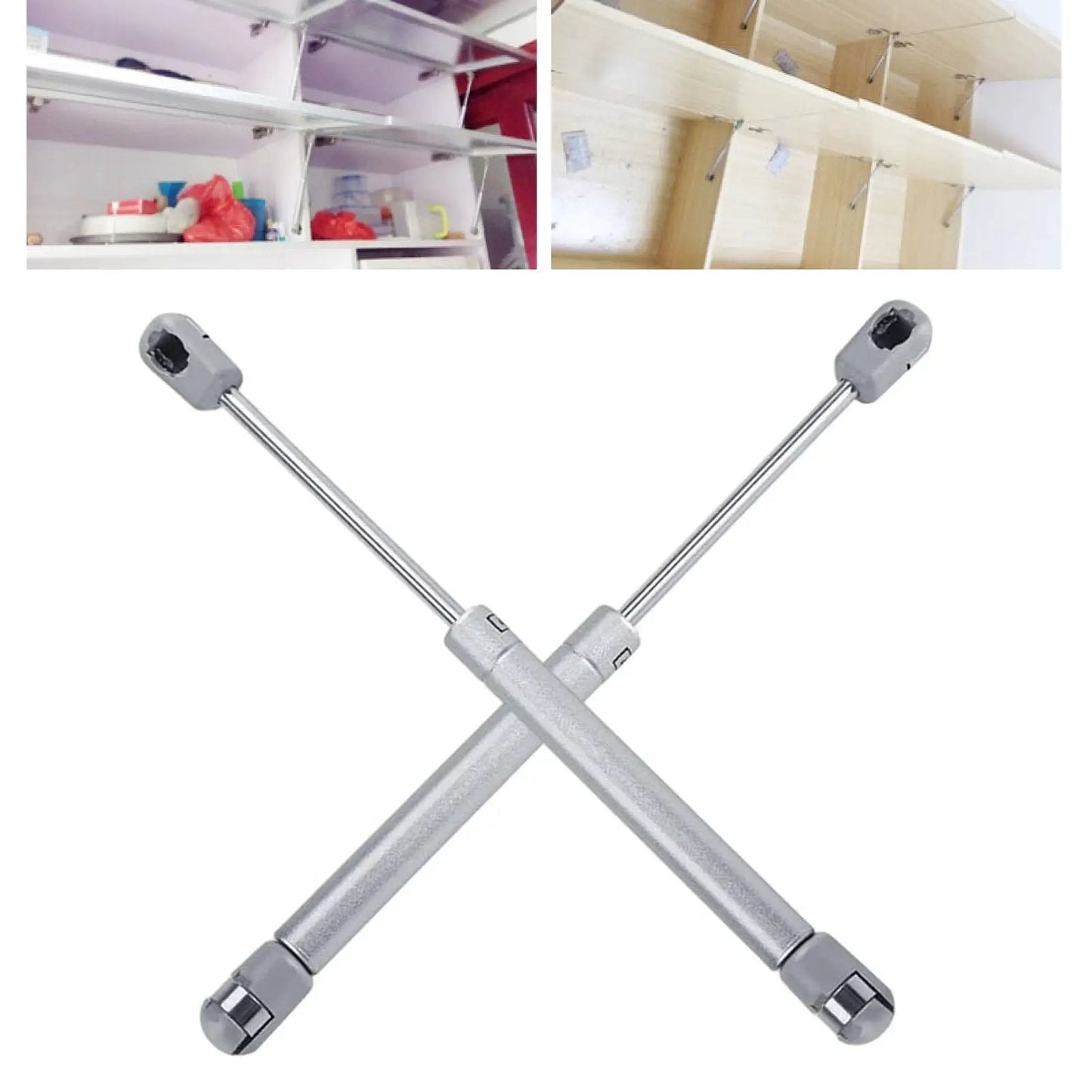 Soft Close Gas Stay Hinges for Cabinets and Storage Boxes, 2 Pack, 150N Lift Support with Thick Zinc Alloy Connector