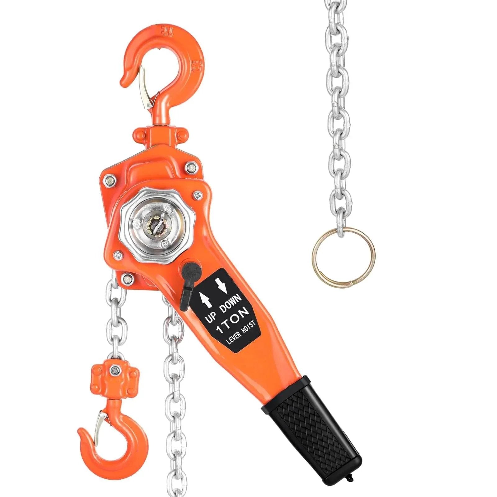 Lever Chain Hoist 1 Ton 3M Chain Length Manual Ratchet Puller Hoist With Two Hooks displayed against a white background